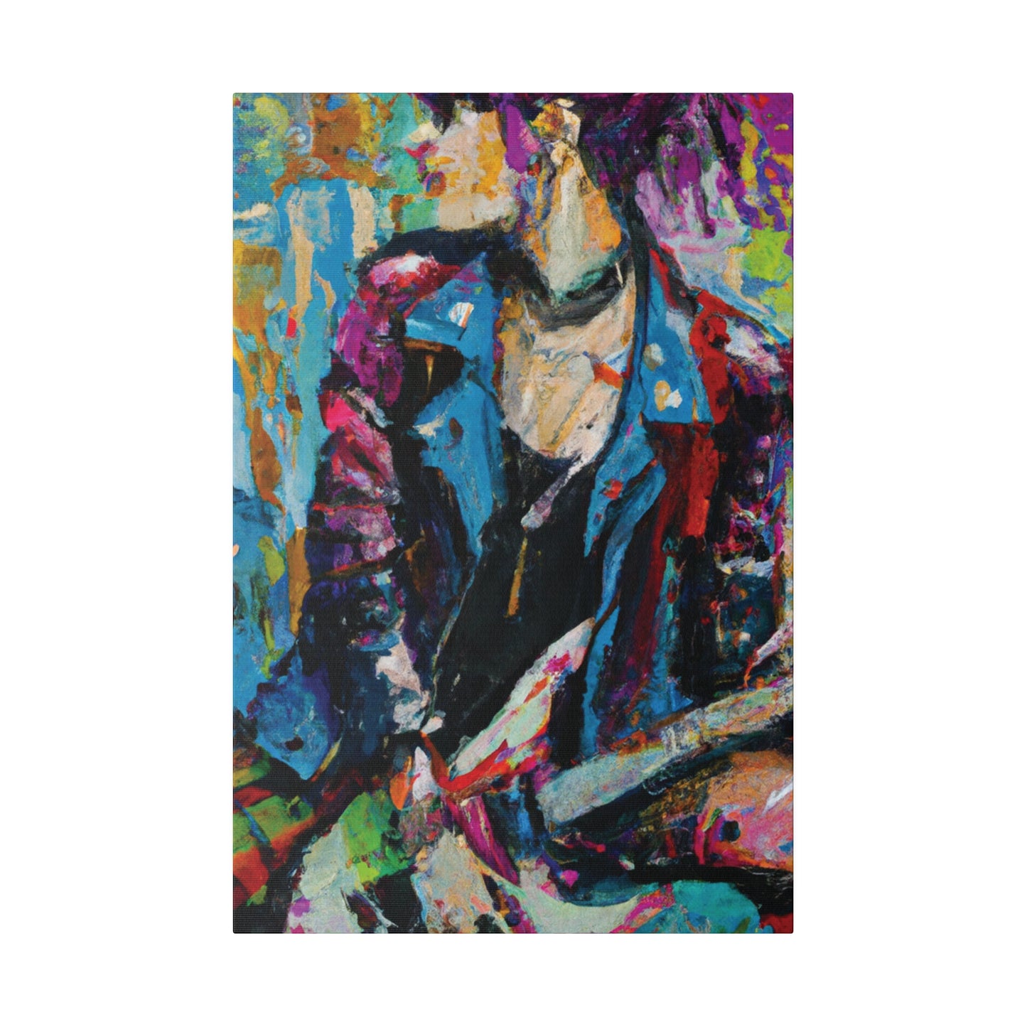 9653F - Rockstar Oil Painting Style Print | Poster | Home Decor | Wall Art | Music Art | Canvas