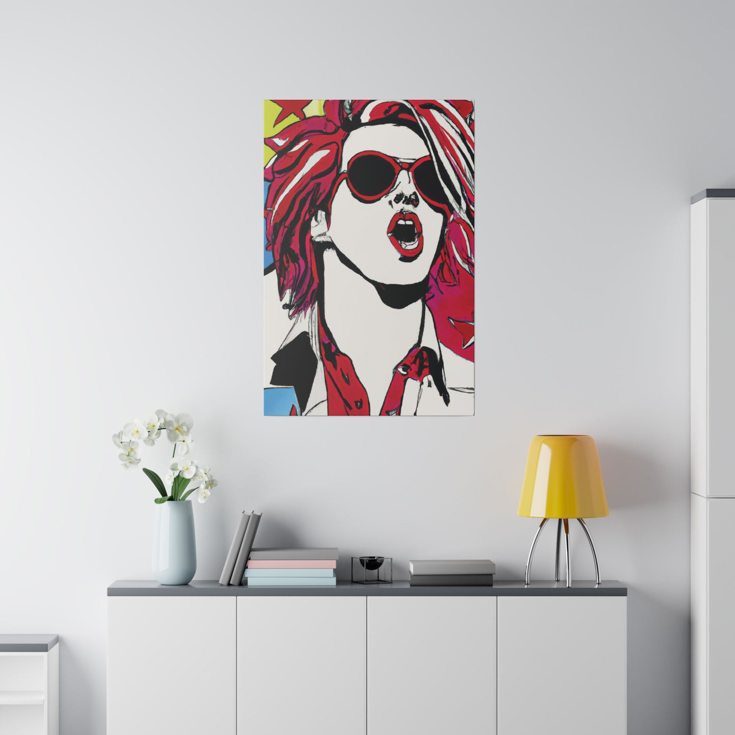 4390K - Rockstar Painting Print | Face | Abstract | Poster | Home Decor | Wall Art | Music Art | Canvas