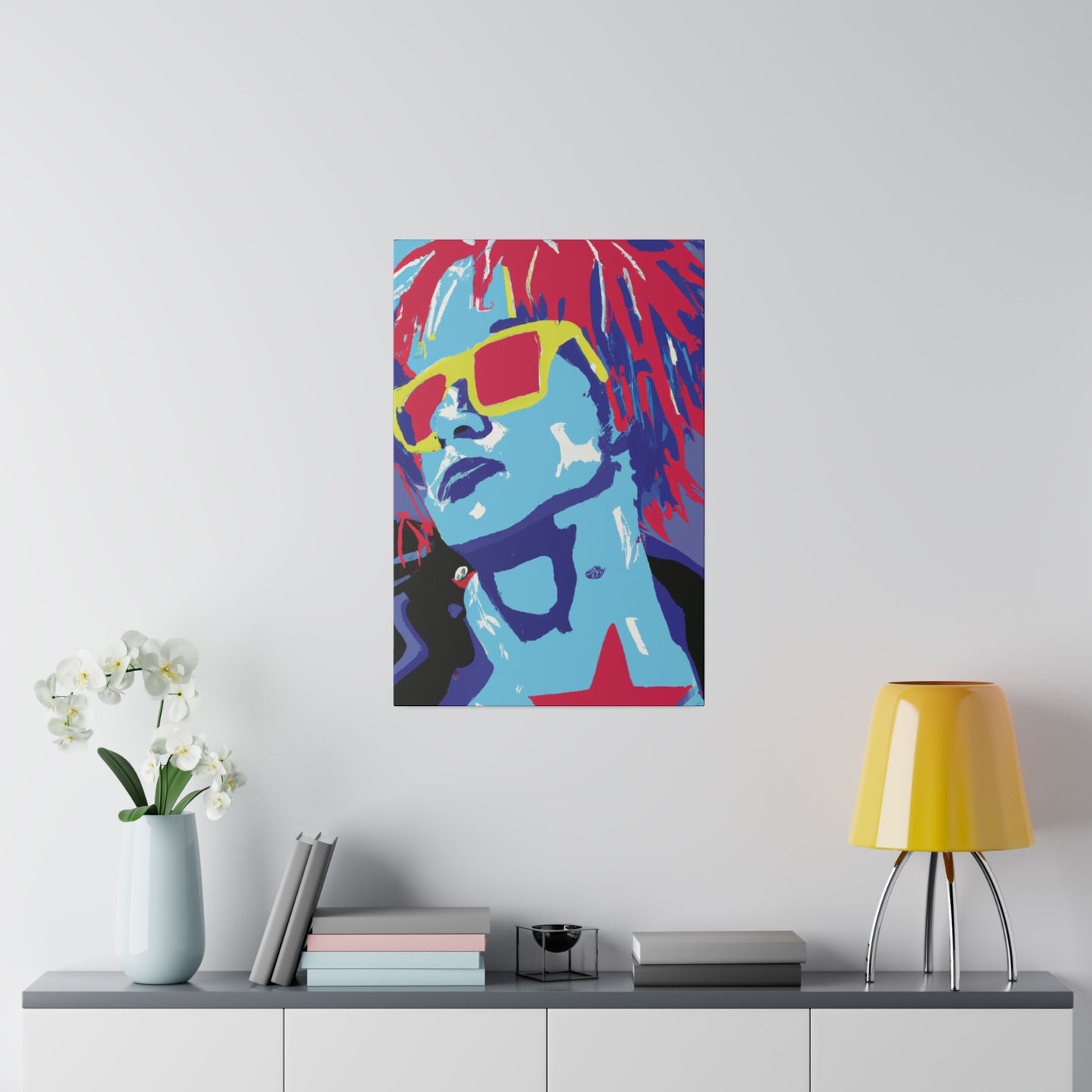 8377T - Rockstar Painting Print | Face | Abstract | Poster | Home Decor | Wall Art | Music Art | Canvas