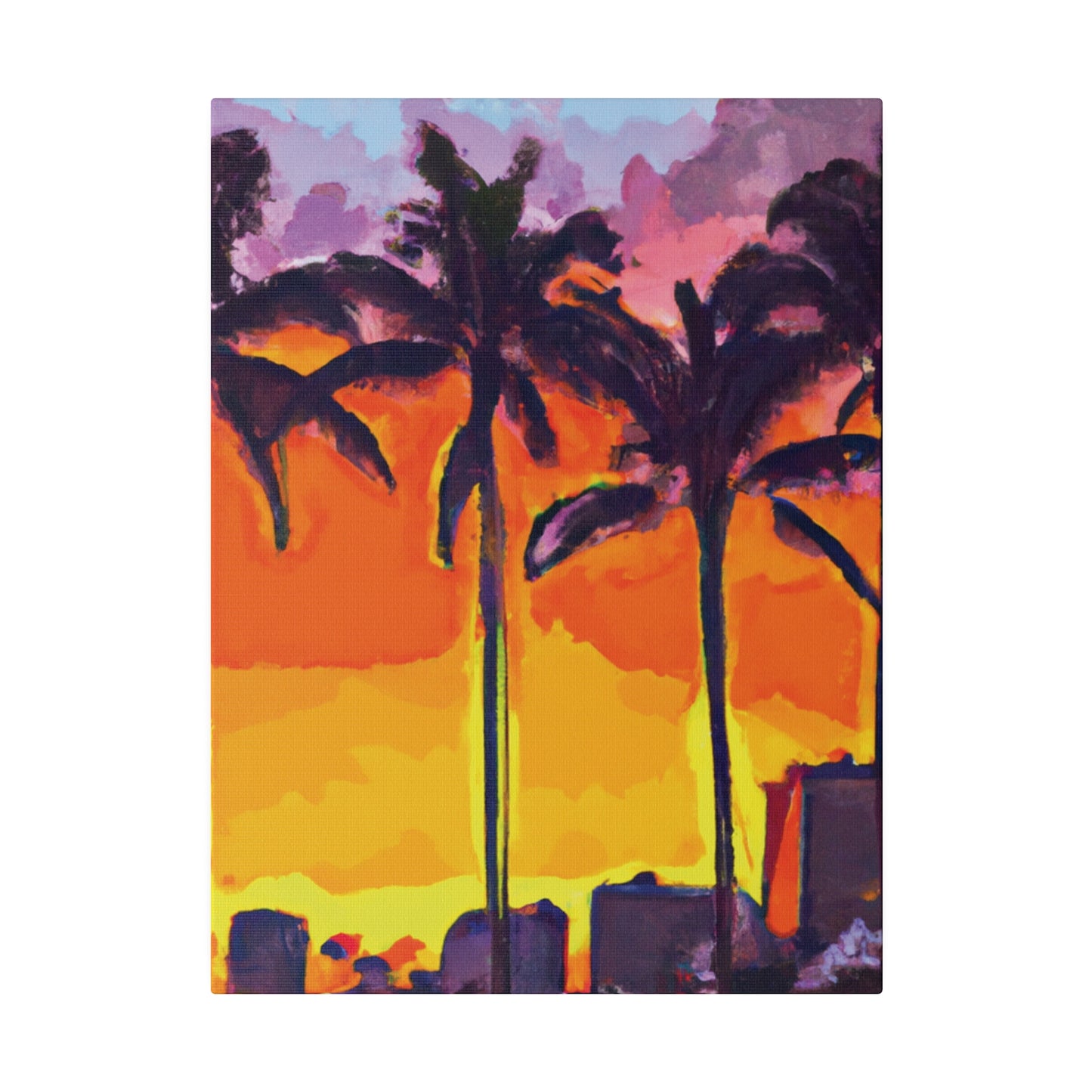 7392A - Miami Beach Sunset Painting Print | Miami | Beach | Sunset | Poster | Home Decor | Wall Art | Canvas