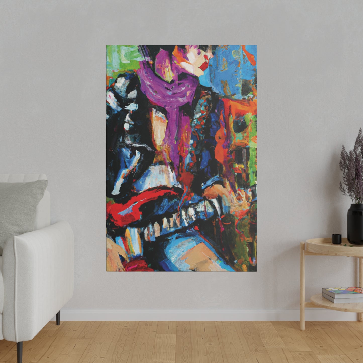 6696F - Rockstar Oil Painting Style Print | Poster | Home Decor | Wall Art | Music Art | Canvas