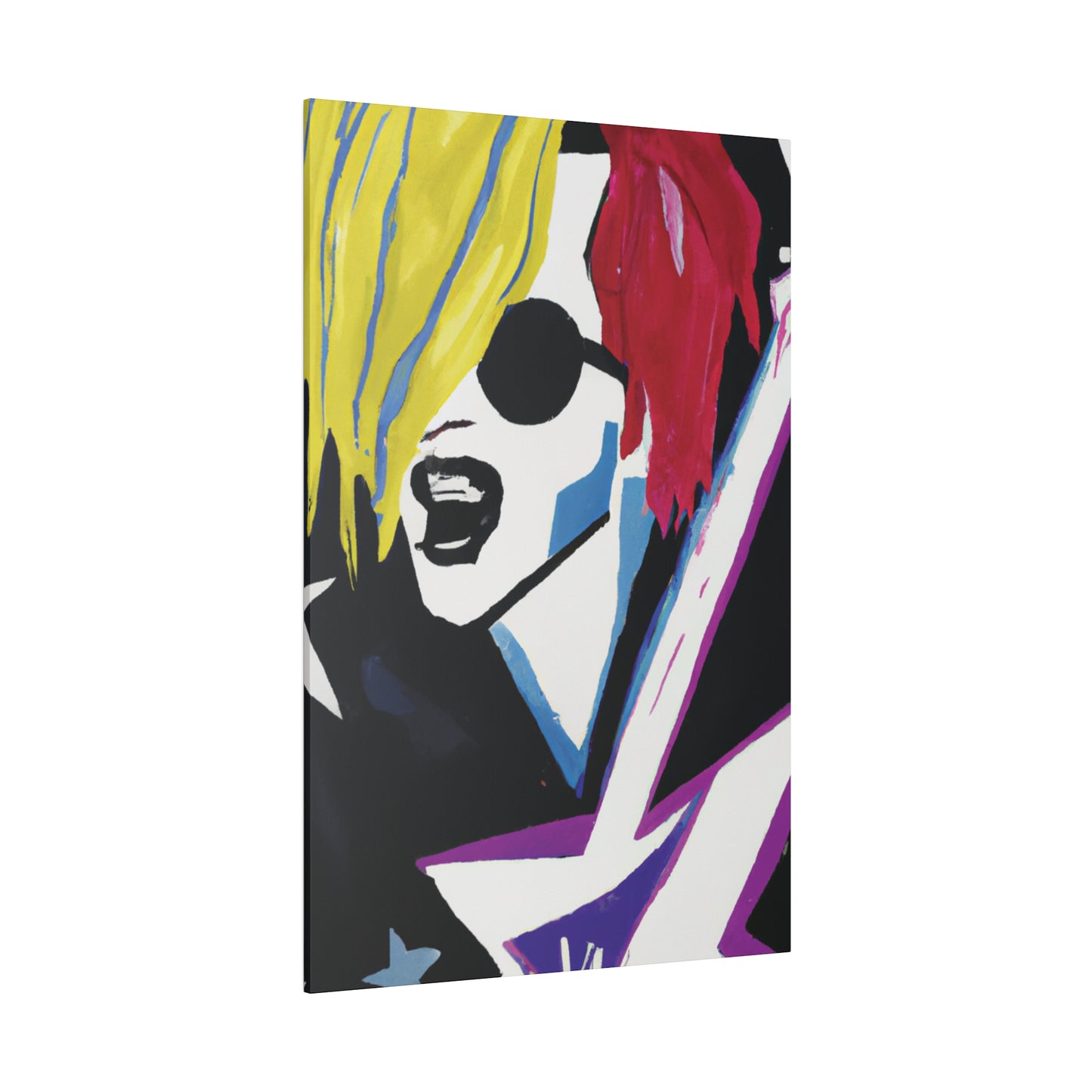 8784F - Rockstar Painting Print | Face | Abstract | Poster | Home Decor | Wall Art | Music Art | Canvas