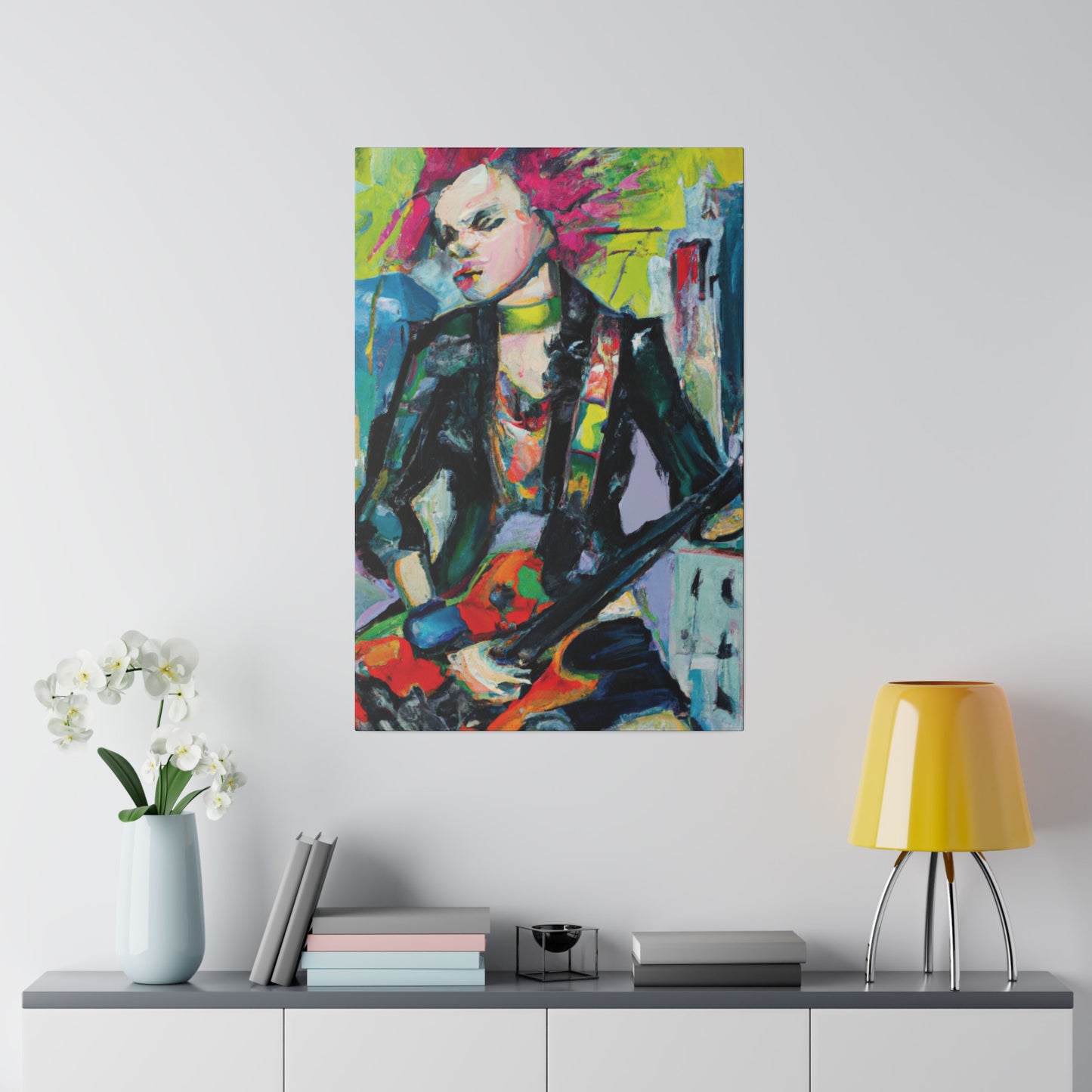 7258Y - Rockstar Oil Painting Style Print | Poster | Home Decor | Wall Art | Music Art | Canvas