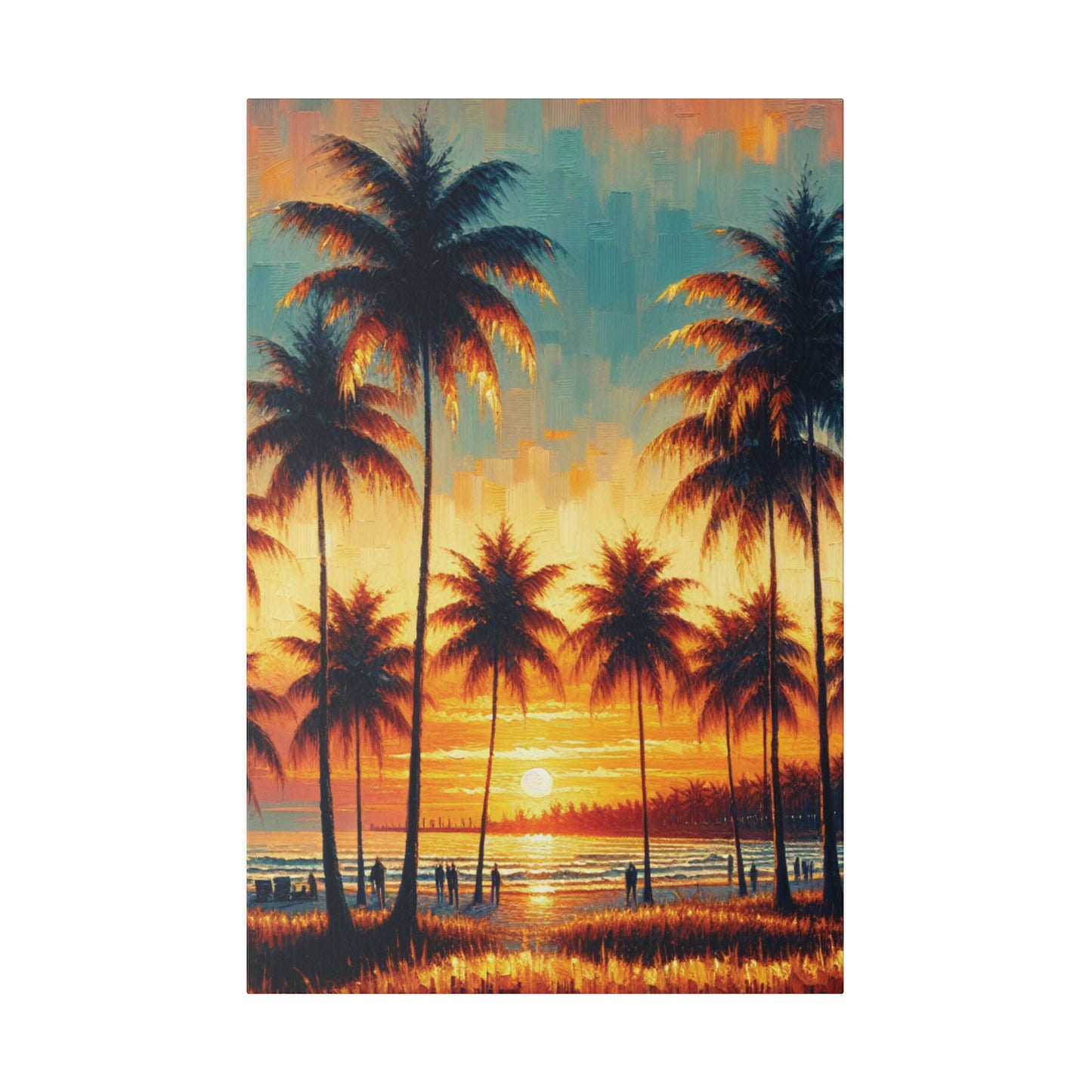 2753B - miami beach art, sunset background, ocean art work, beach art work, sunset designs, miami beach painting, miami beach print