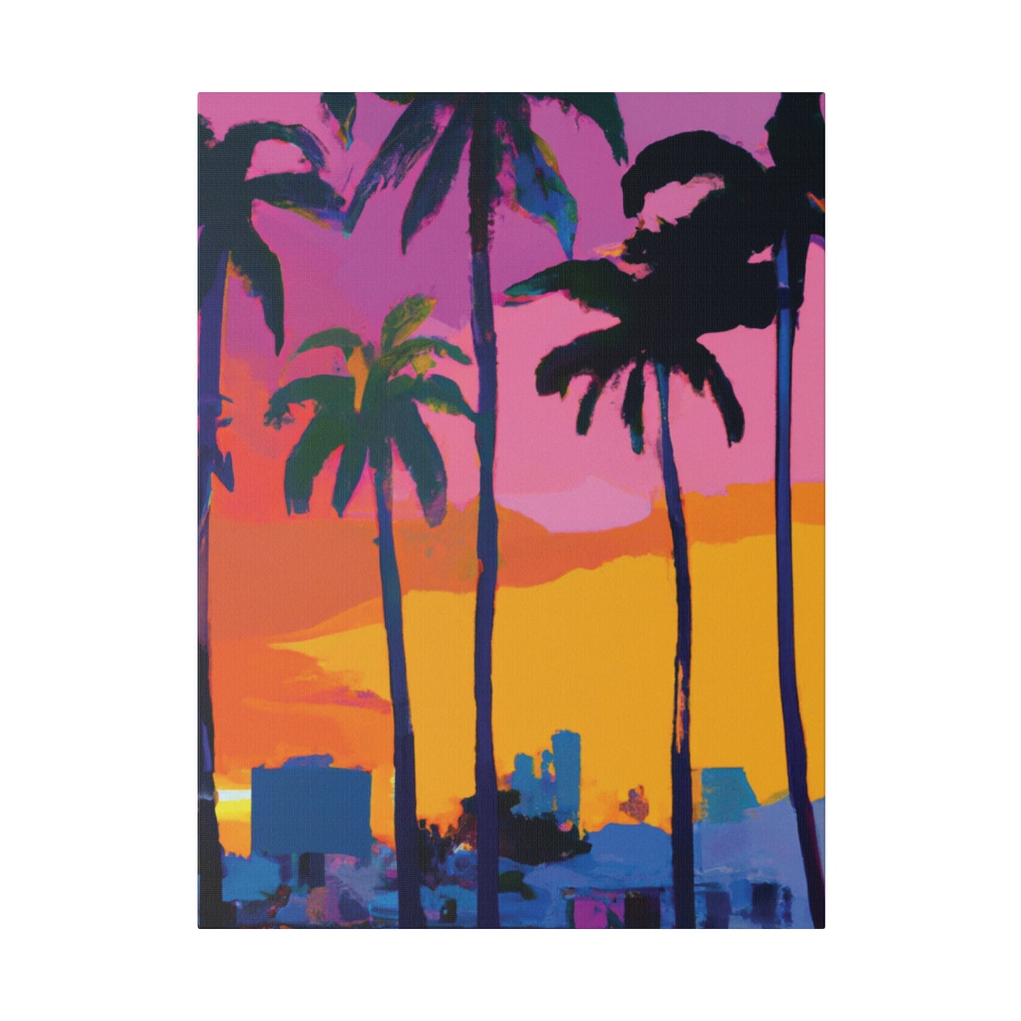 3546F - Miami Beach Sunset Painting Print | Miami | Beach | Sunset | Poster | Home Decor | Wall Art | Canvas