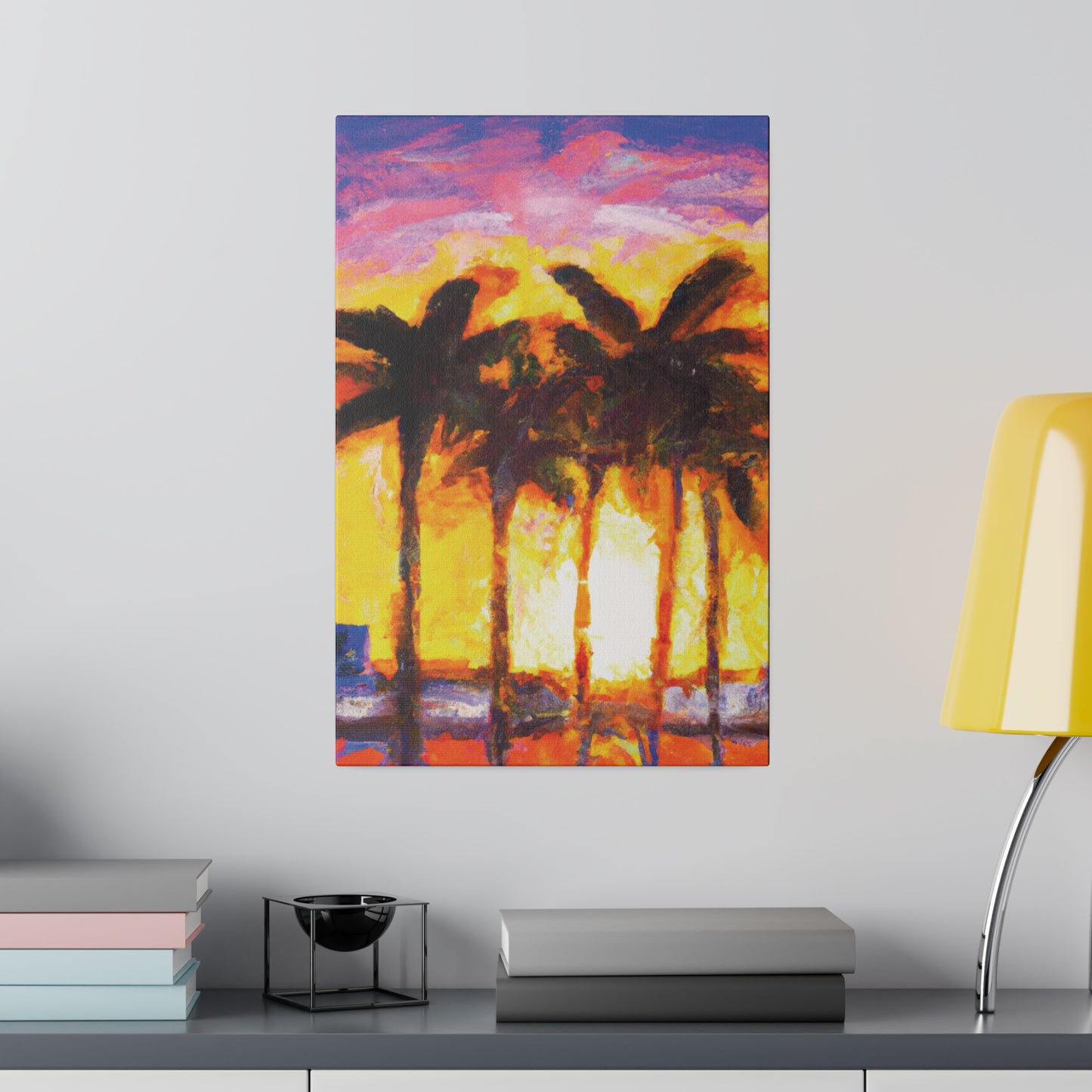 1535V - Miami Beach Sunset Painting Print | Miami | Beach | Sunset | Poster | Home Decor | Wall Art | Canvas