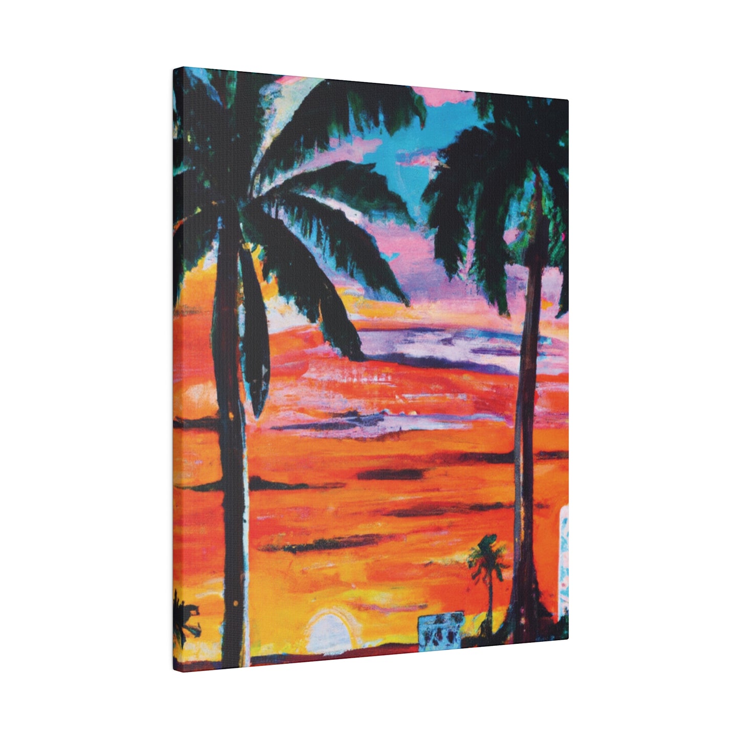 7358V - Miami Beach Sunset Painting Print | Miami | Beach | Sunset | Poster | Home Decor | Wall Art | Canvas