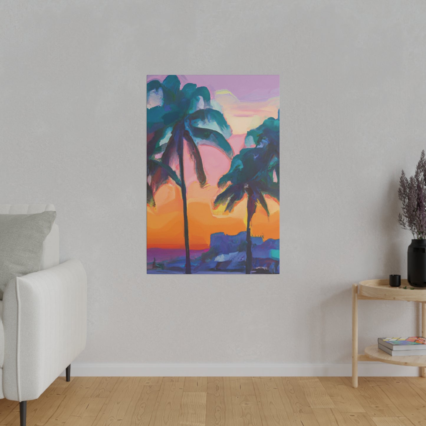 6494M - Miami Beach Sunset Painting Print | Miami | Beach | Sunset | Poster | Home Decor | Wall Art | Canvas