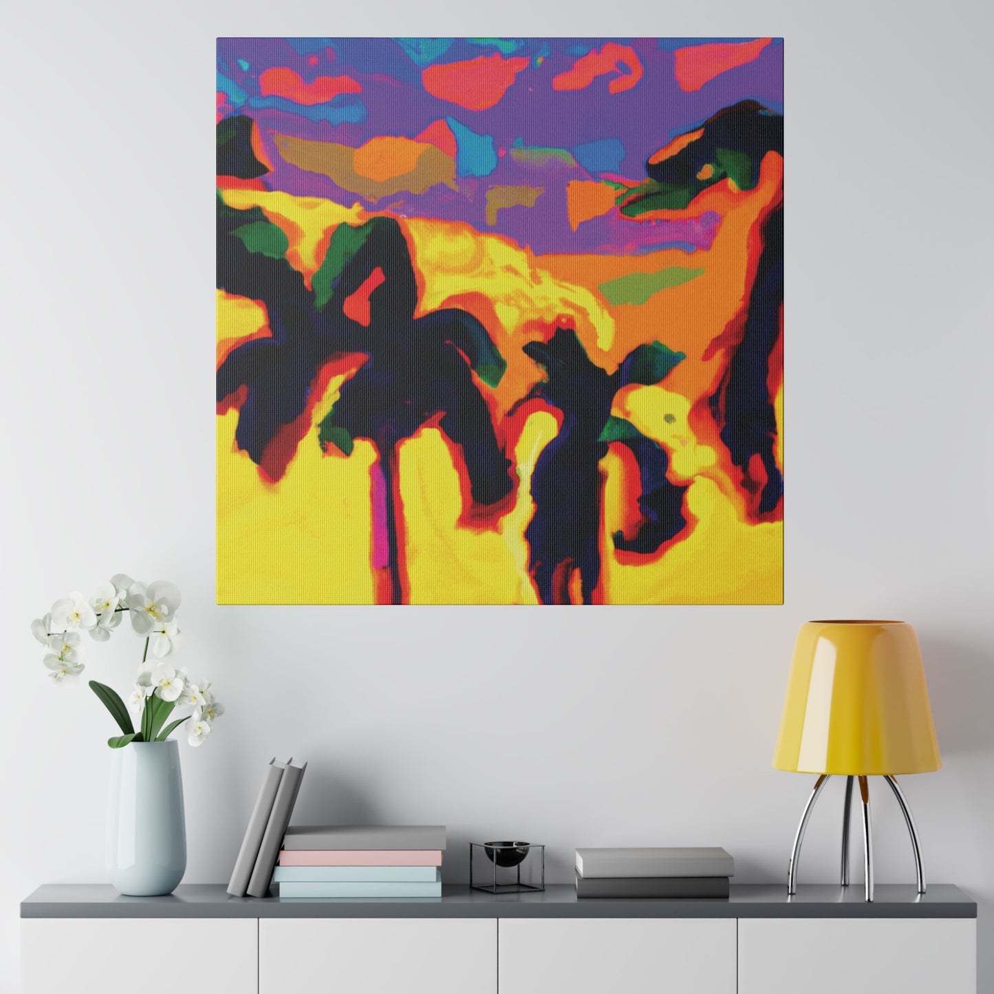 7121s - Miami Beach Sunset Painting Print | Miami | Beach | Sunset | Poster | Home Decor | Wall Art | Canvas