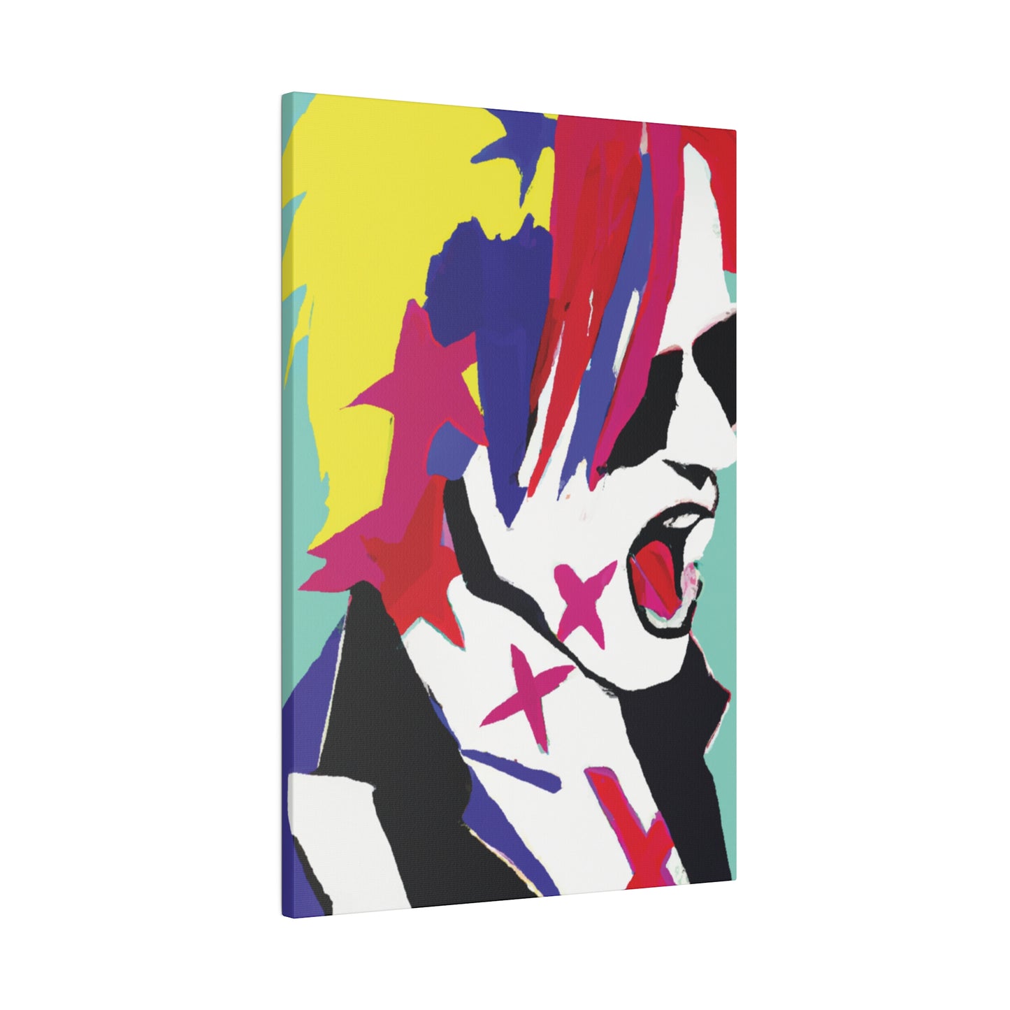 2548K - Rockstar Painting Print | Face | Abstract | Poster | Home Decor | Wall Art | Music Art | Canvas