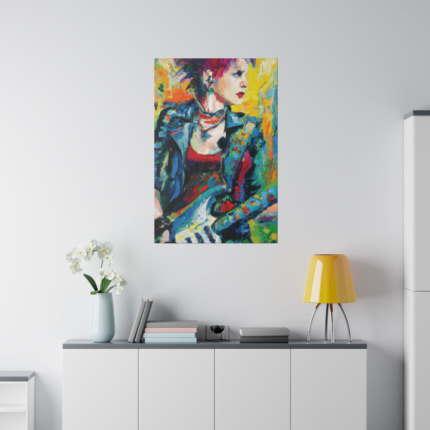 9075K - Rockstar Oil Painting Style Print | Poster | Home Decor | Wall Art | Music Art | Canvas