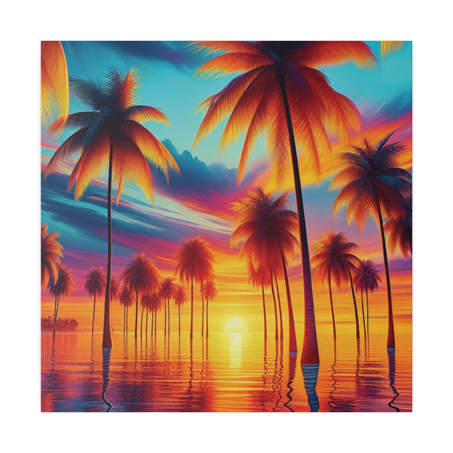 8235F - Miami Beach Sunset Painting Print | Miami | Beach | Sunset | Poster | Home Decor | Wall Art | Canvas