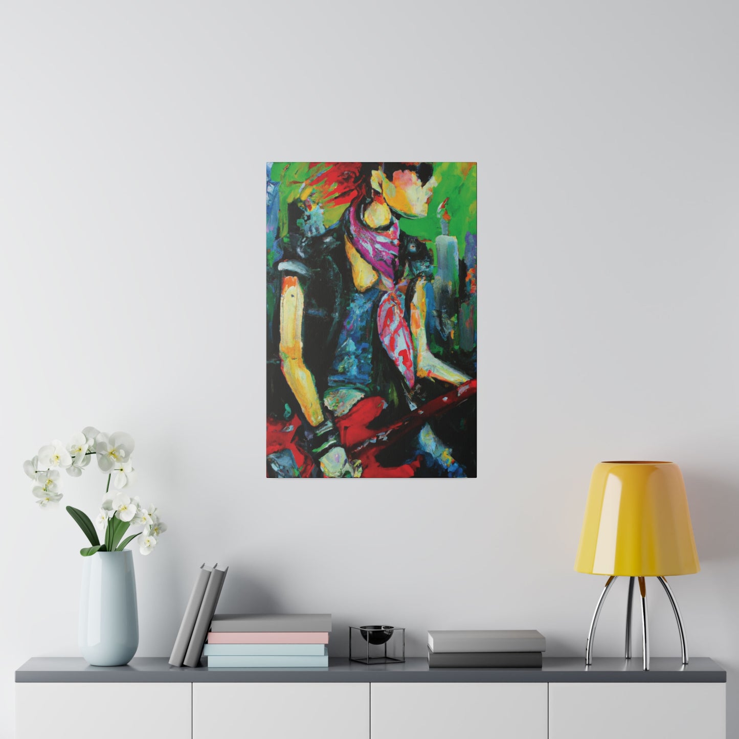 5198V - Rockstar Oil Painting Style Print | Poster | Home Decor | Wall Art | Music Art | Canvas