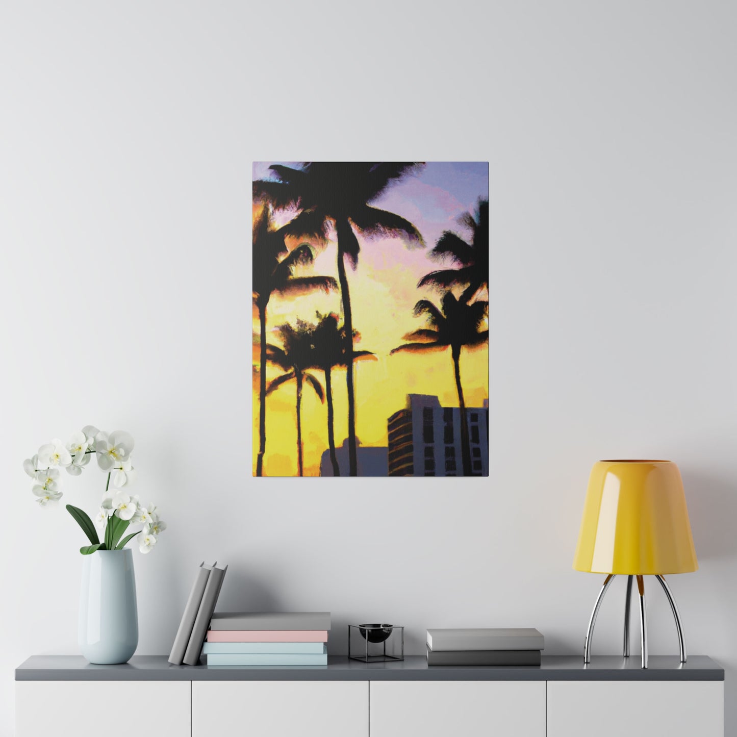 9691V - Miami Beach Sunset Painting Print | Miami | Beach | Sunset | Poster | Home Decor | Wall Art | Canvas