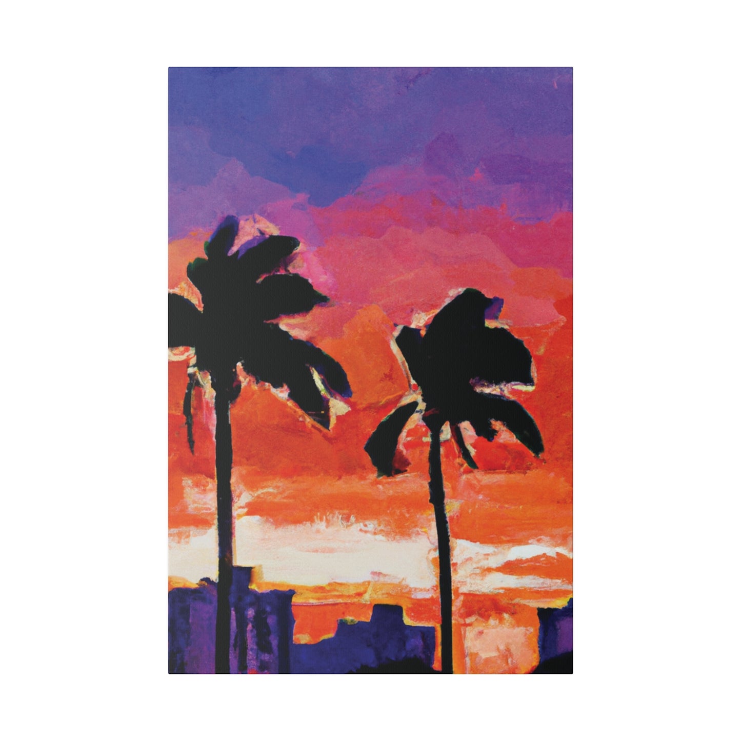 3243X - Miami Beach Sunset Painting Print | Miami | Beach | Sunset | Poster | Home Decor | Wall Art | Canvas