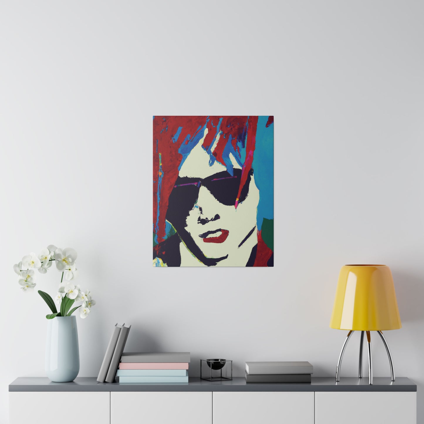 9347K - Rockstar Painting Print | Face | Abstract | Poster | Home Decor | Wall Art | Music Art | Canvas