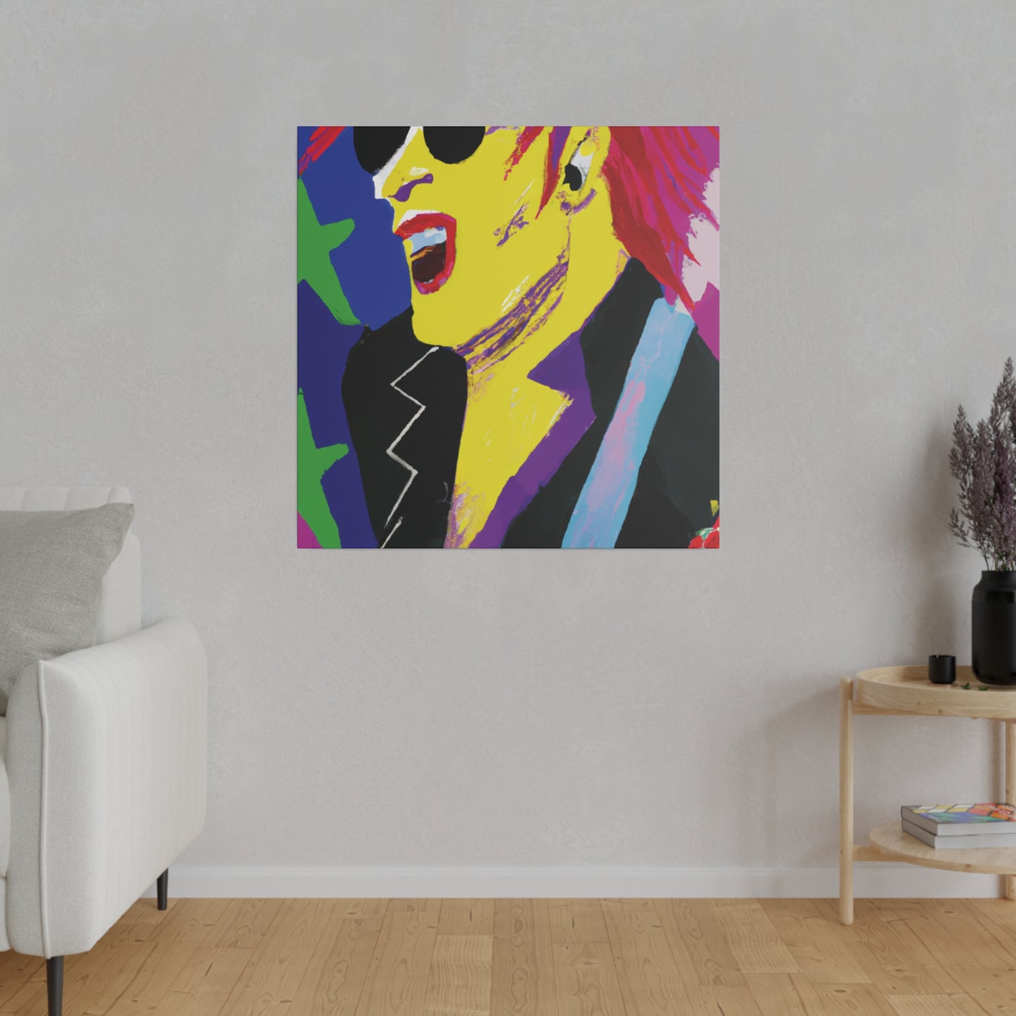 9751P - Rockstar Painting Print | Face | Abstract | Poster | Home Decor | Wall Art | Music Art | Canvas