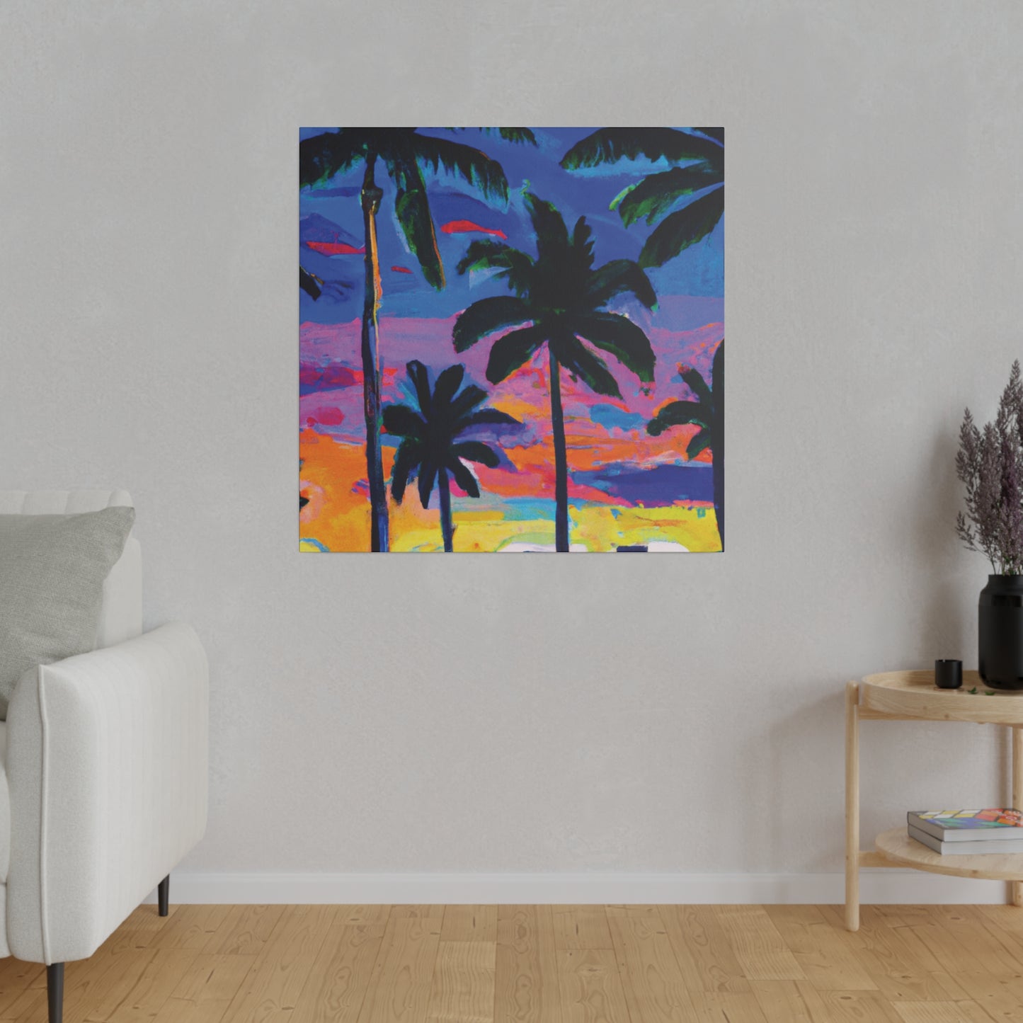 4621L - Miami Beach Sunset Painting Print | Miami | Beach | Sunset | Poster | Home Decor | Wall Art | Canvas