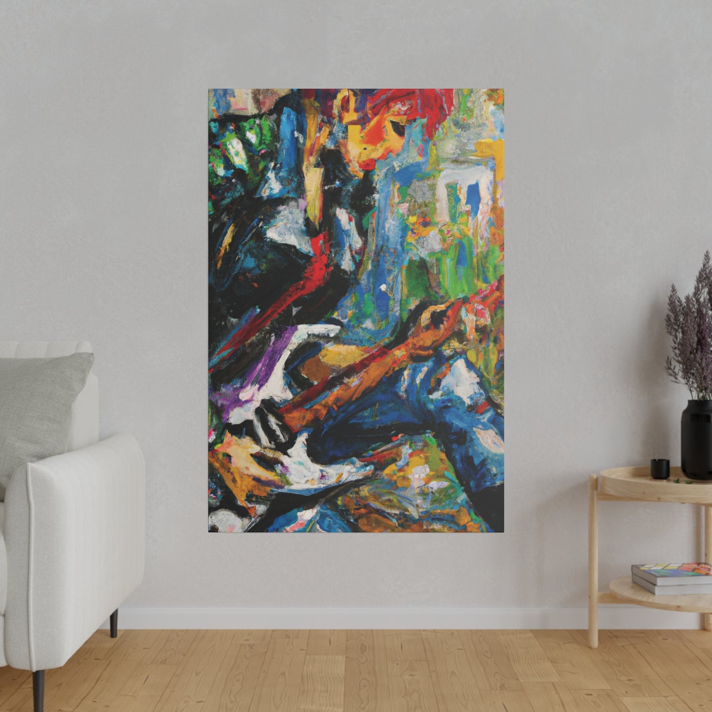 3375X - Rockstar Oil Painting Style Print | Poster | Home Decor | Wall Art | Music Art | Canvas