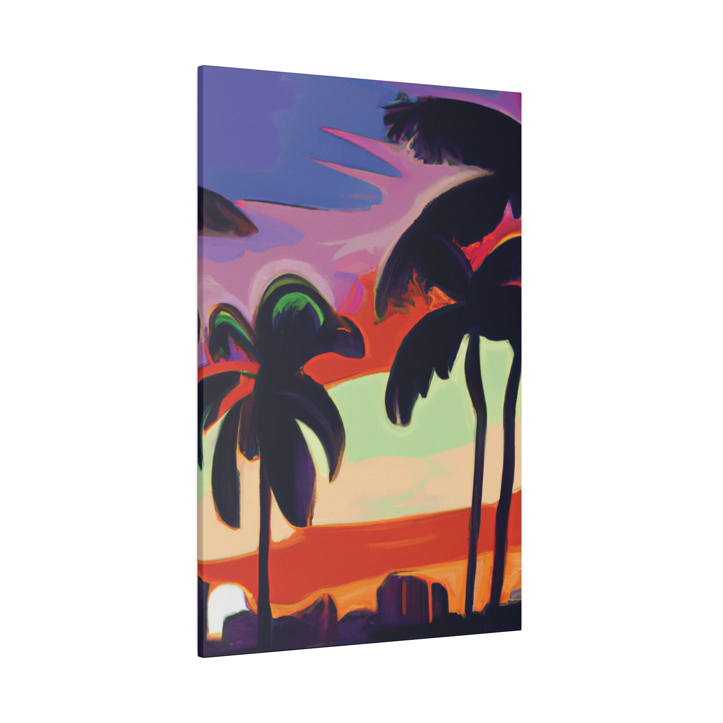 4438V - Miami Beach Sunset Painting Print | Miami | Beach | Sunset | Poster | Home Decor | Wall Art | Canvas