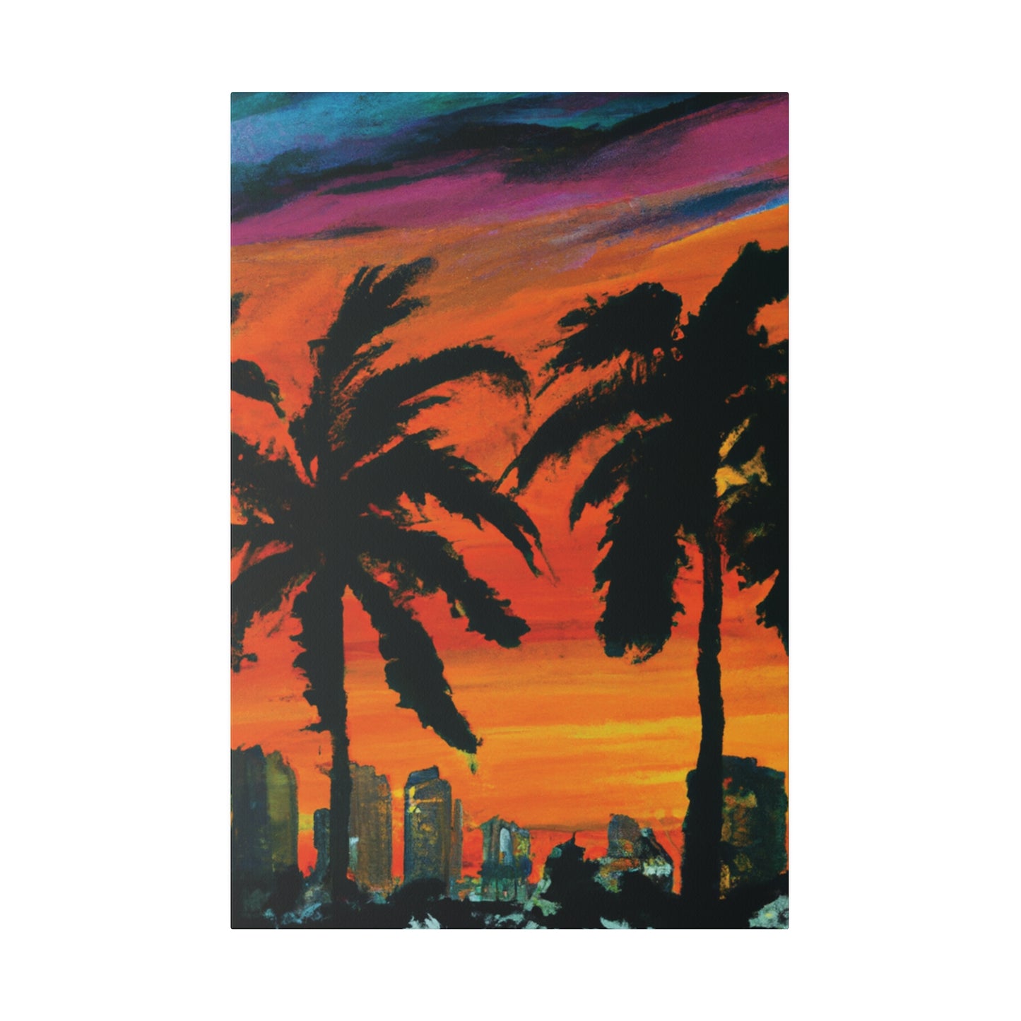 3294V - Miami Beach Sunset Painting Print | Miami | Beach | Sunset | Poster | Home Decor | Wall Art | Canvas