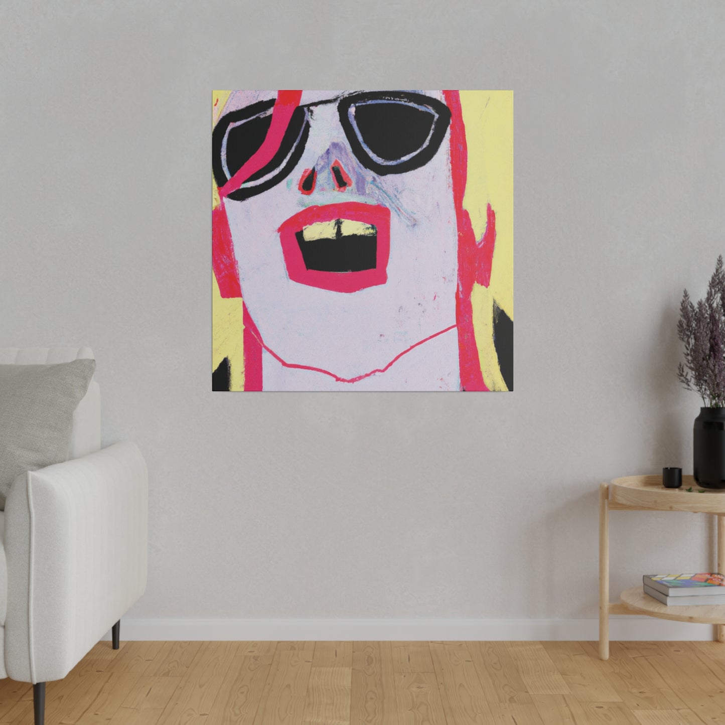 6233M - Rockstar Painting Print | Face | Abstract | Poster | Home Decor | Wall Art | Music Art | Canvas