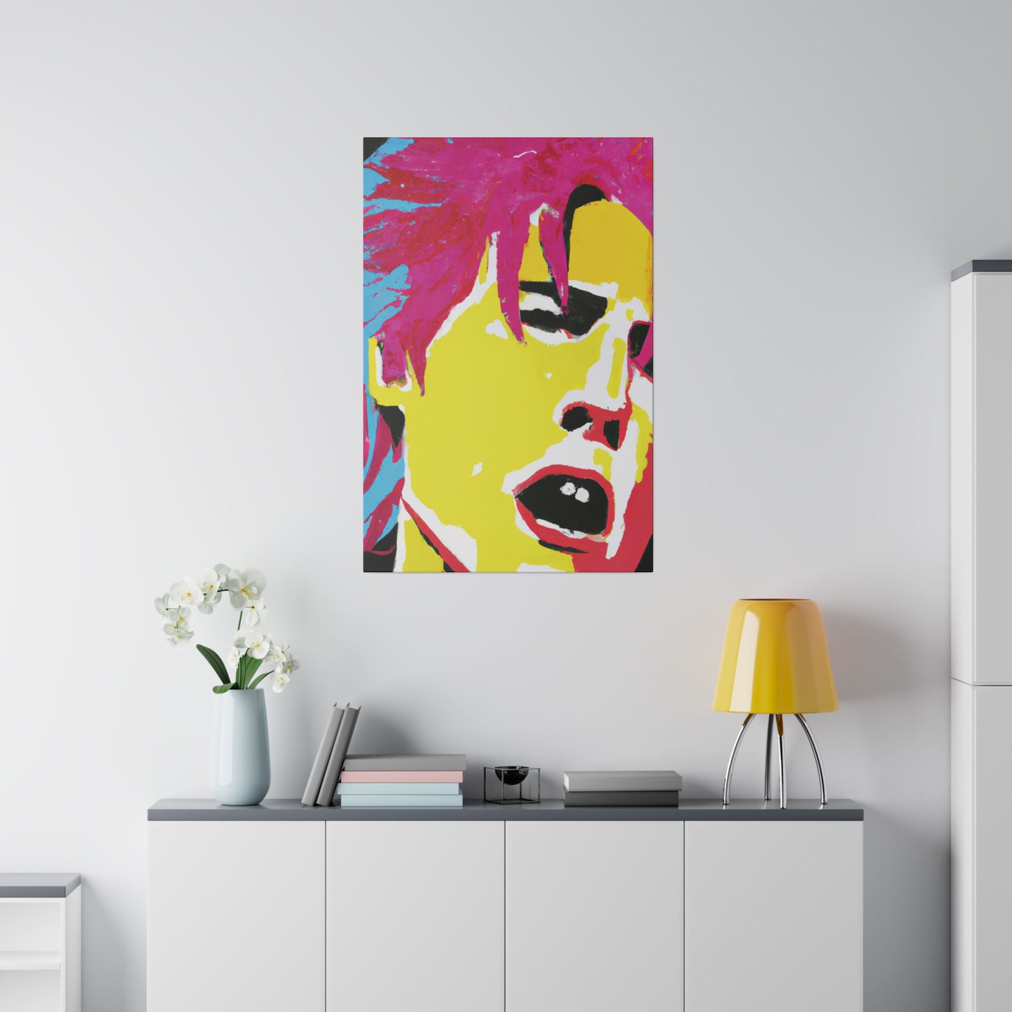 825J - Rockstar Painting Print | Face | Abstract | Poster | Home Decor | Wall Art | Music Art | Canvas