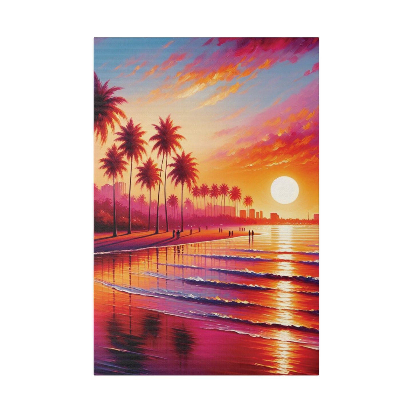 6294B - miami beach art, sunset background, ocean art work, beach art work, sunset designs, miami beach painting, miami beach print