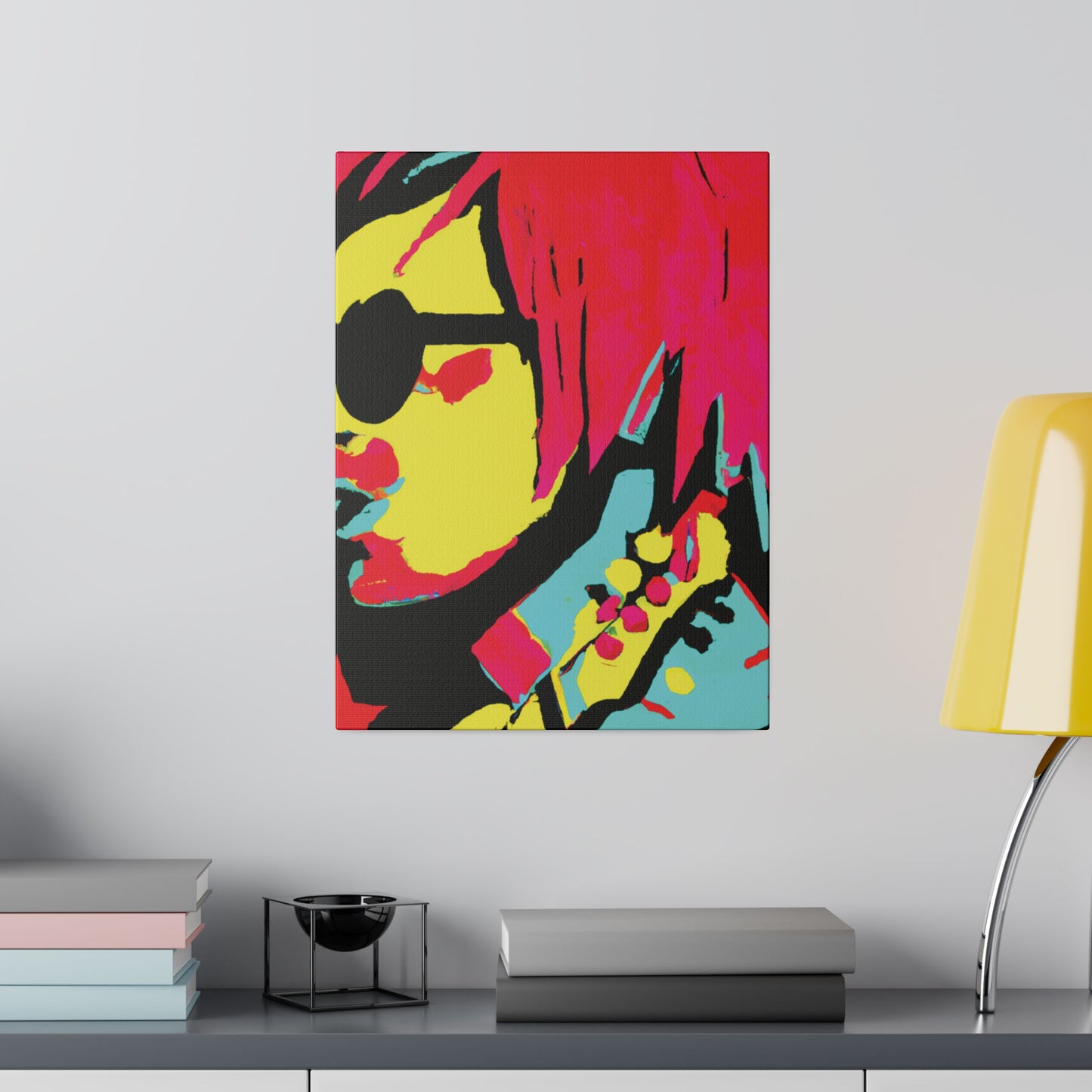 8972Y - Rockstar Painting Print | Face | Abstract | Poster | Home Decor | Wall Art | Music Art | Canvas