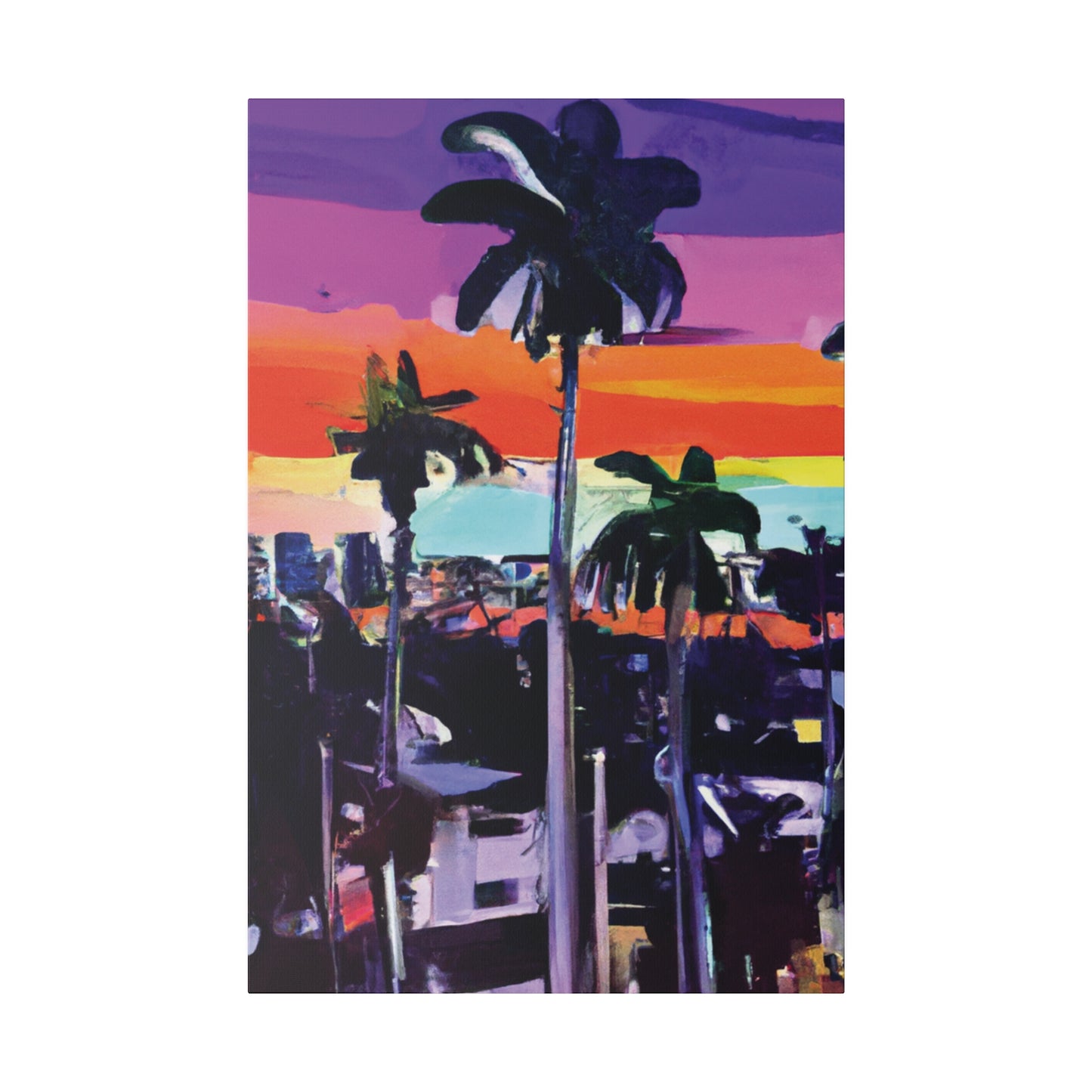 8668T - Miami Beach Sunset Painting Print | Miami | Beach | Sunset | Poster | Home Decor | Wall Art | Canvas