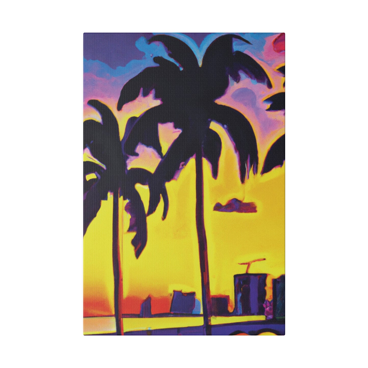 5674W - Miami Beach Sunset Painting Print | Miami | Beach | Sunset | Poster | Home Decor | Wall Art | Canvas