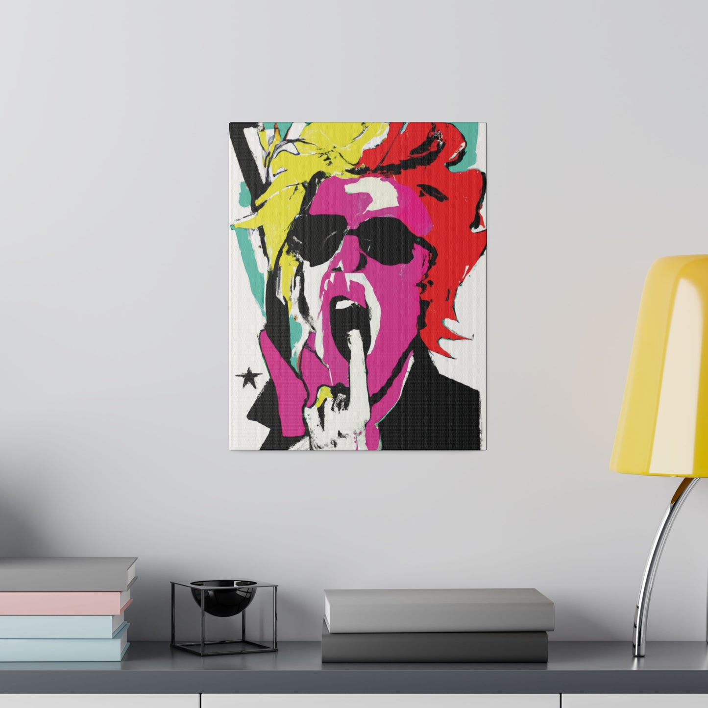 4598A - Rockstar Painting Print | Face | Abstract | Poster | Home Decor | Wall Art | Music Art | Canvas