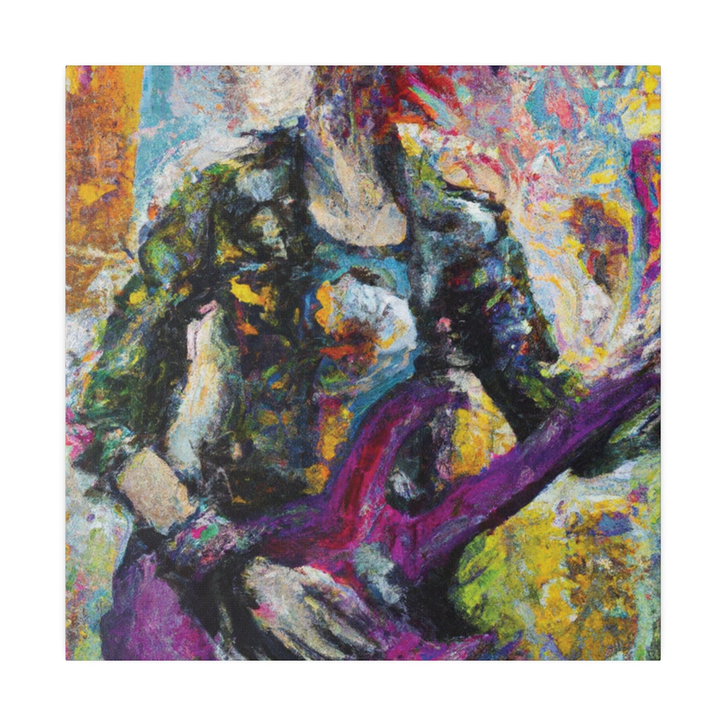 5487U - Rockstar Oil Painting Style Print | Poster | Home Decor | Wall Art | Music Art | Canvas