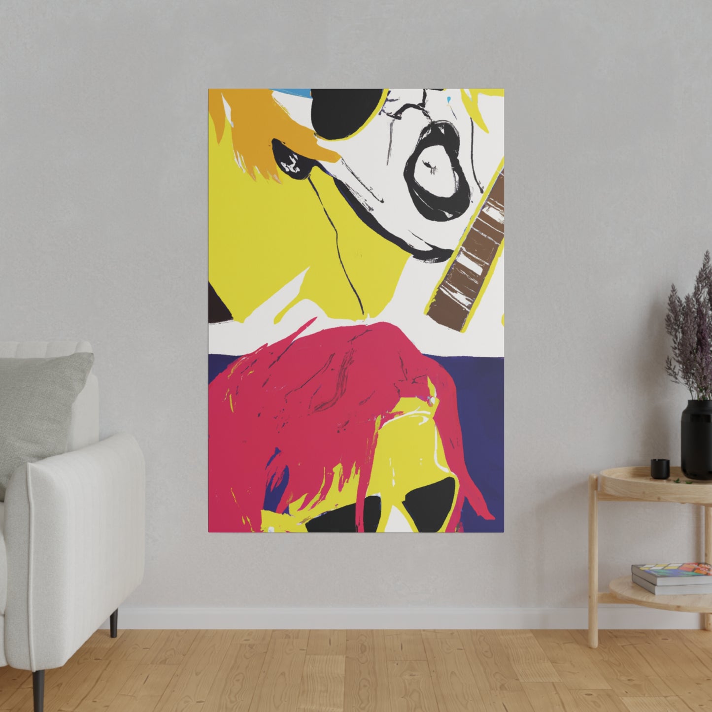 8354G - Rockstar Painting Print | Face | Abstract | Poster | Home Decor | Wall Art | Music Art | Canvas