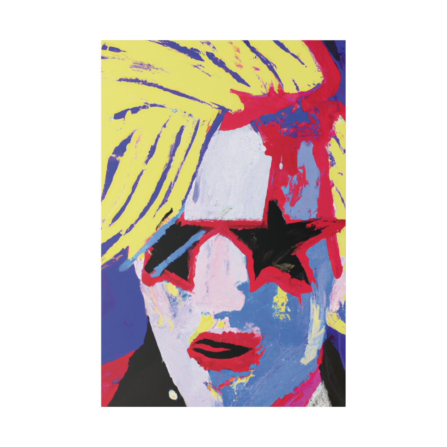4762T - Rockstar Painting Print | Face | Abstract | Poster | Home Decor | Wall Art | Music Art | Canvas
