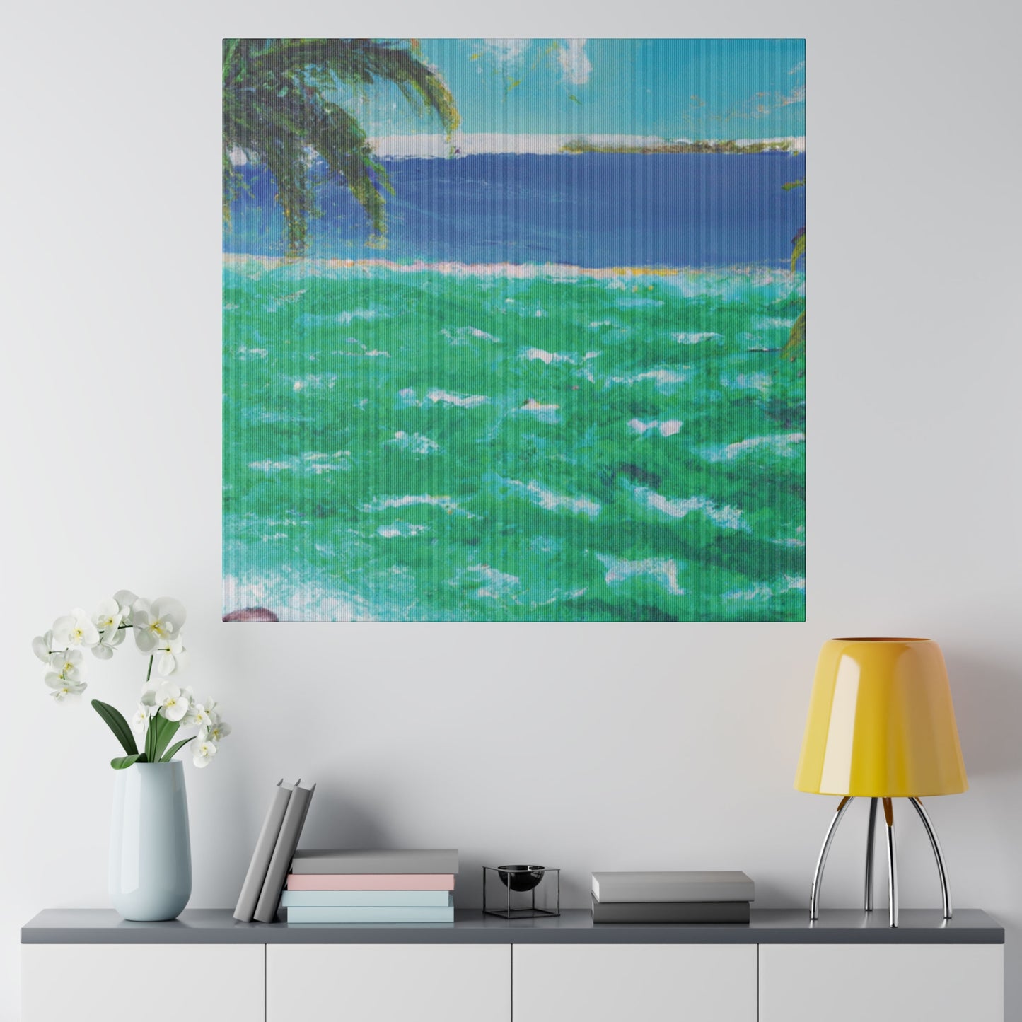 8274K - Bahamas Ocean Painting Print | Bahamas | Ocean | Beach | Poster | Home Decor | Wall Art | Canvas