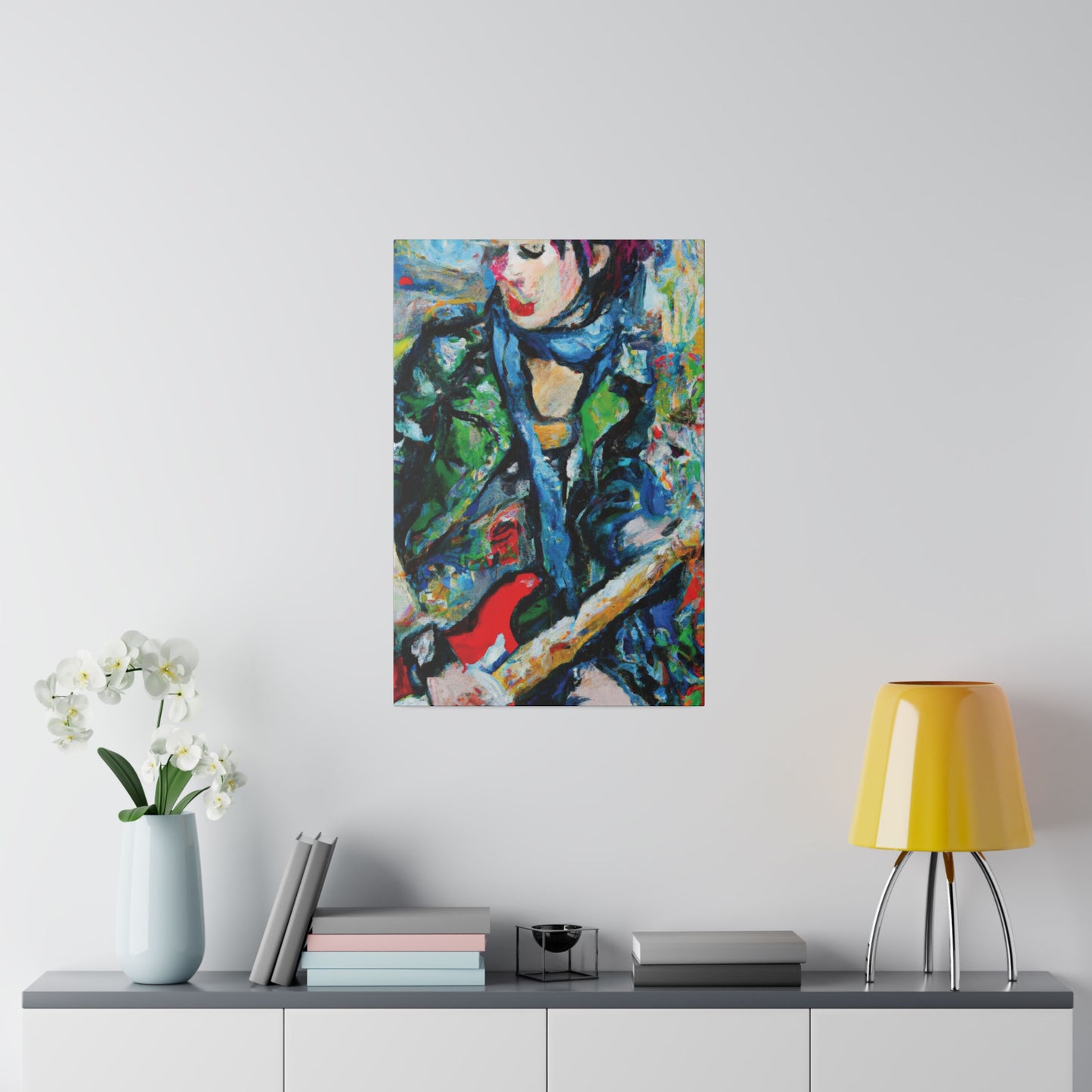 7452C - Rockstar Oil Painting Style Print | Poster | Home Decor | Wall Art | Music Art | Canvas