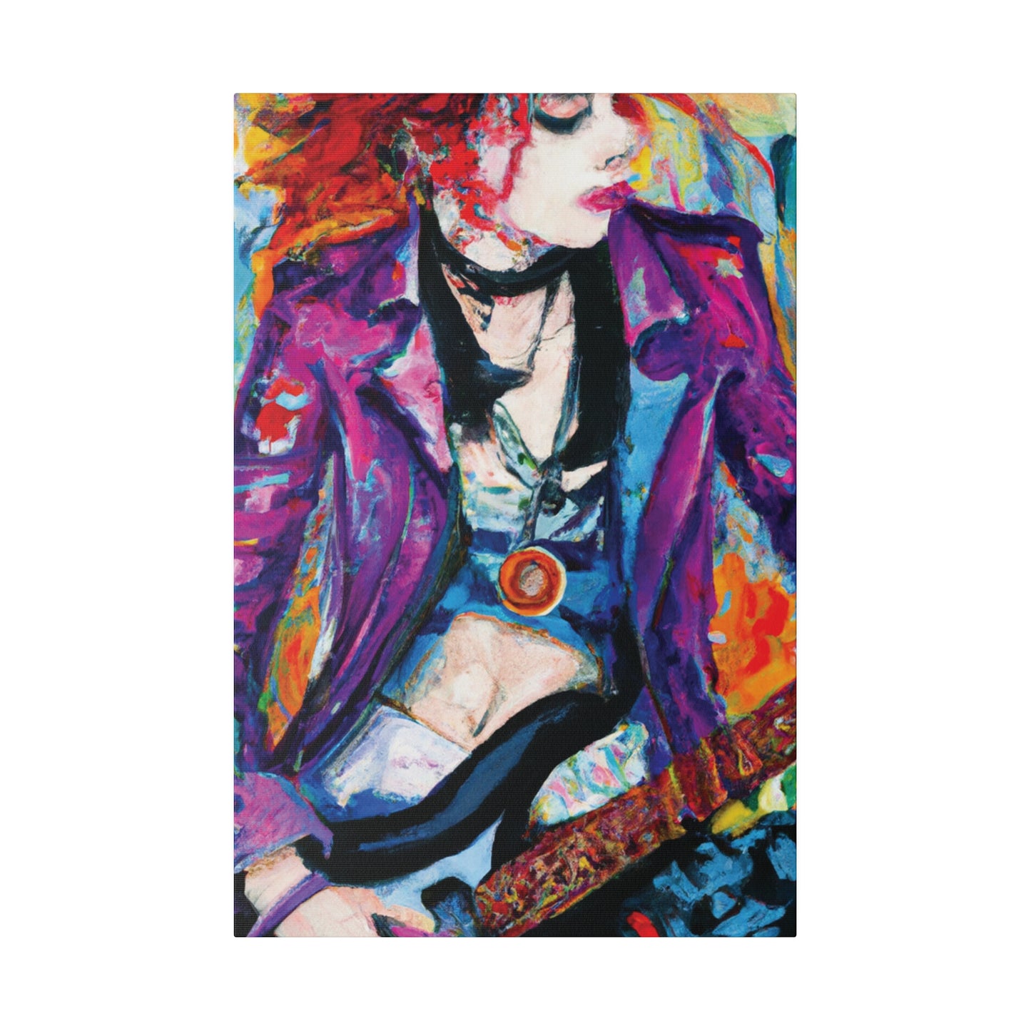 9712Y - Rockstar Oil Painting Style Print | Poster | Home Decor | Wall Art | Music Art | Canvas