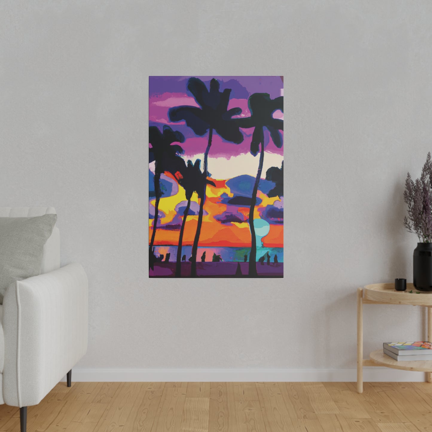 7455H - Miami Beach Sunset Painting Print | Miami | Beach | Sunset | Poster | Home Decor | Wall Art | Canvas
