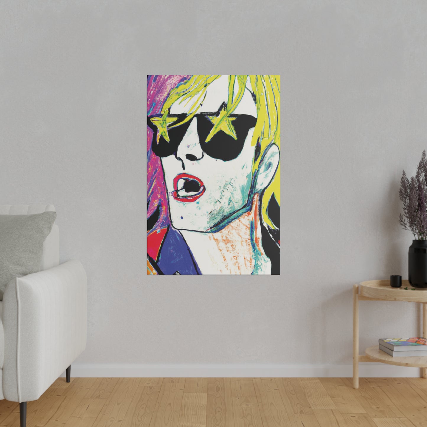 6152H - Rockstar Painting Print | Face | Abstract | Poster | Home Decor | Wall Art | Music Art | Canvas