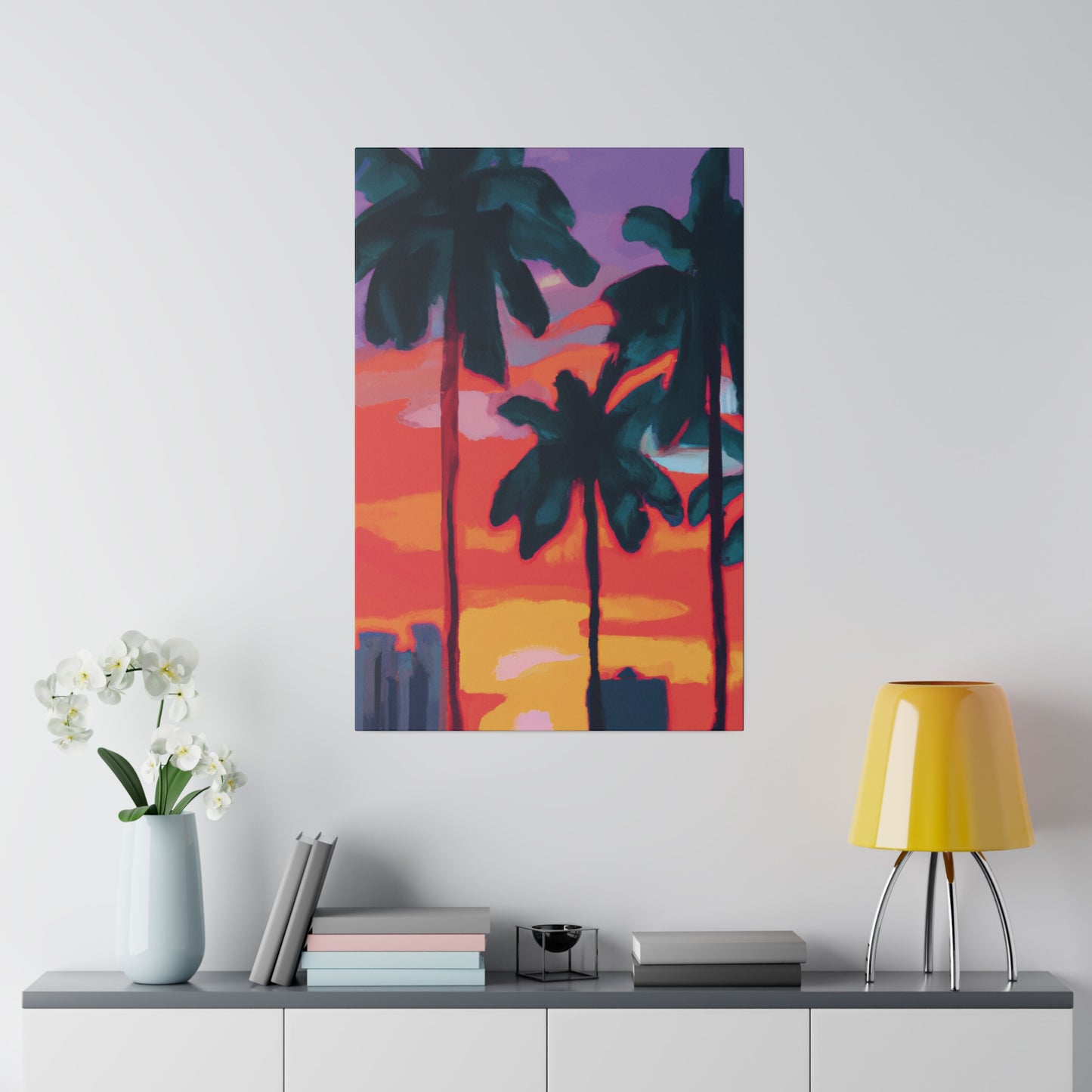 8175T - Miami Beach Sunset Painting Print | Miami | Beach | Sunset | Poster | Home Decor | Wall Art | Canvas