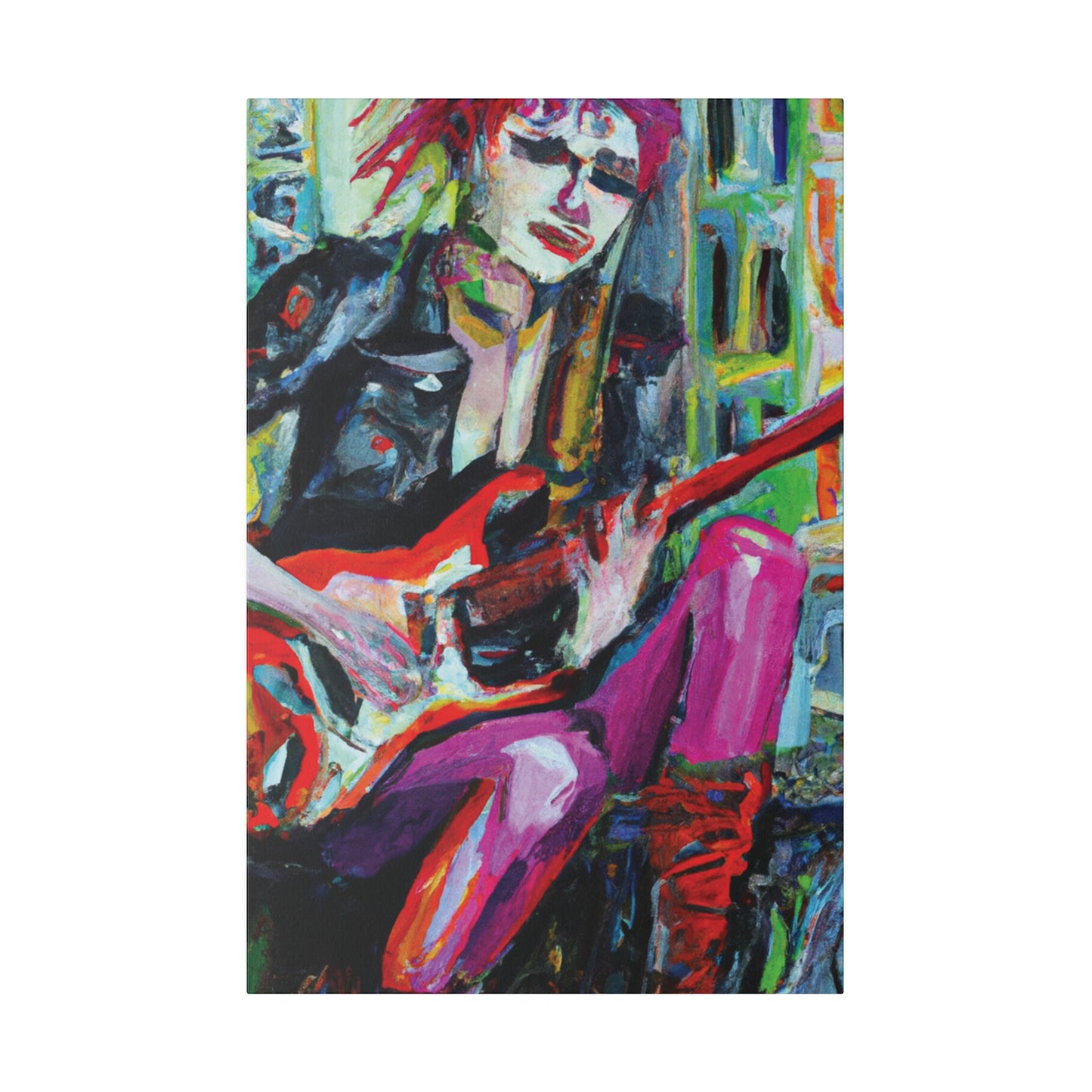 5002A - Rockstar Oil Painting Style Print | Poster | Home Decor | Wall Art | Music Art | Canvas