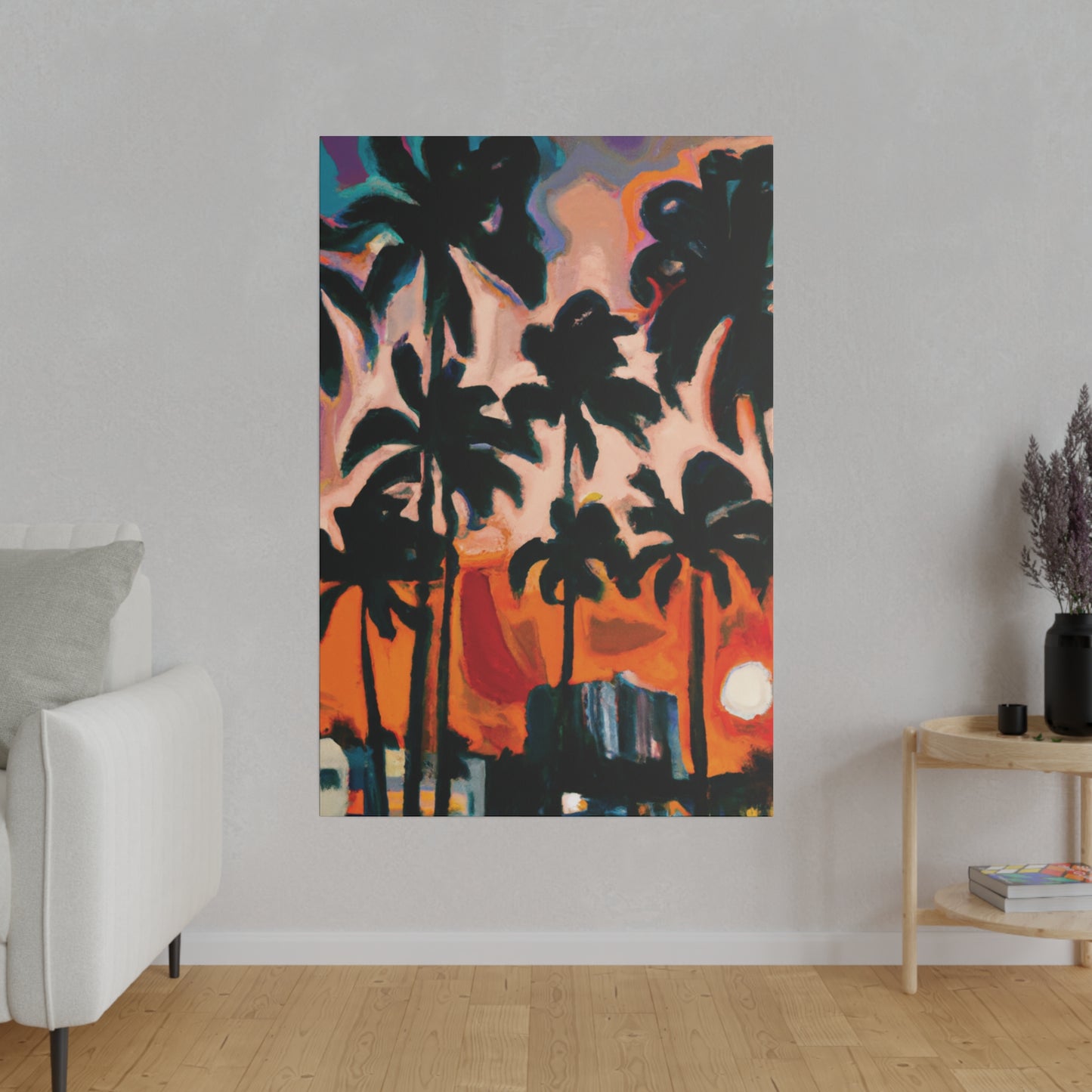 4317T - Miami Beach Sunset Painting Print | Miami | Beach | Sunset | Poster | Home Decor | Wall Art | Canvas