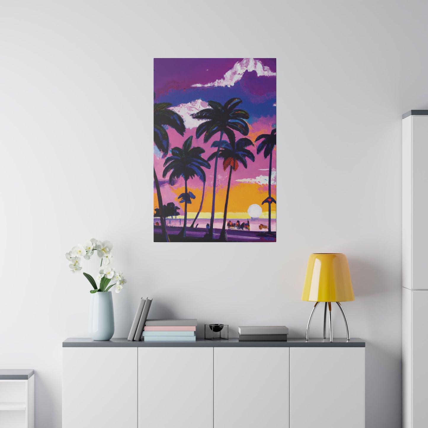 3714A - Miami Beach Sunset Painting Print | Miami | Beach | Sunset | Poster | Home Decor | Wall Art | Canvas