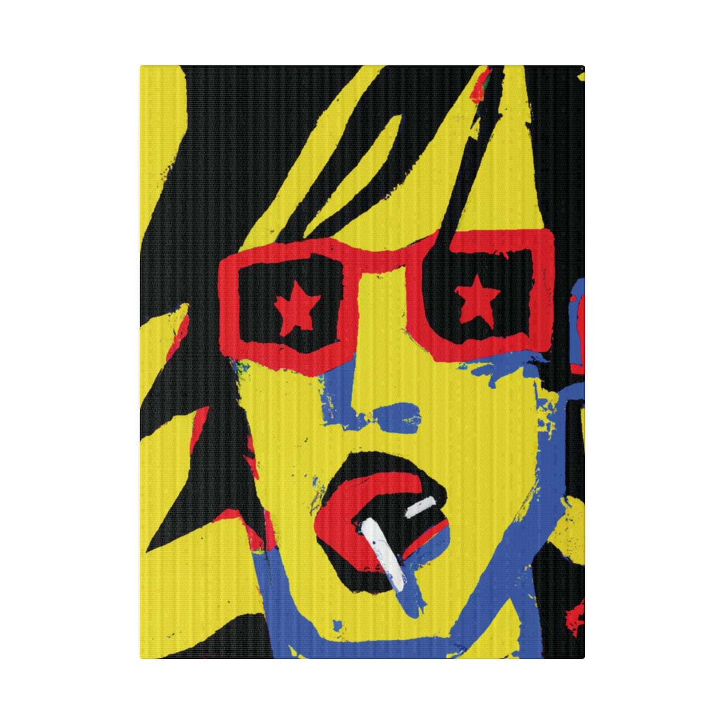 4745B - Rockstar Painting Print | Face | Abstract | Poster | Home Decor | Wall Art | Music Art | Canvas