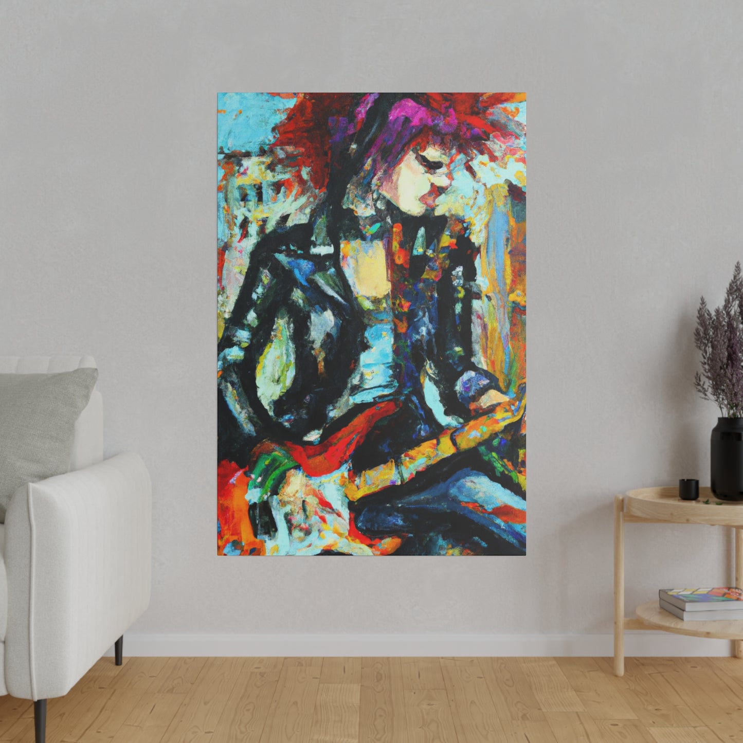 5127K - Rockstar Oil Painting Style Print | Poster | Home Decor | Wall Art | Music Art | Canvas