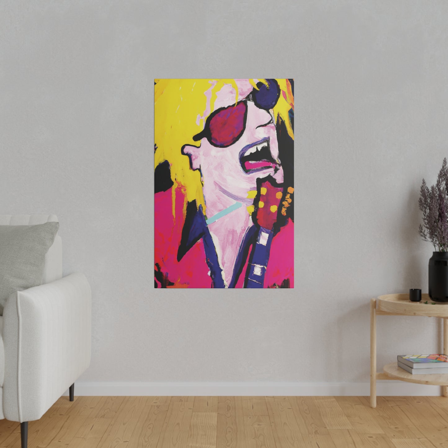 5843S - Rockstar Painting Print | Face | Abstract | Poster | Home Decor | Wall Art | Music Art | Canvas