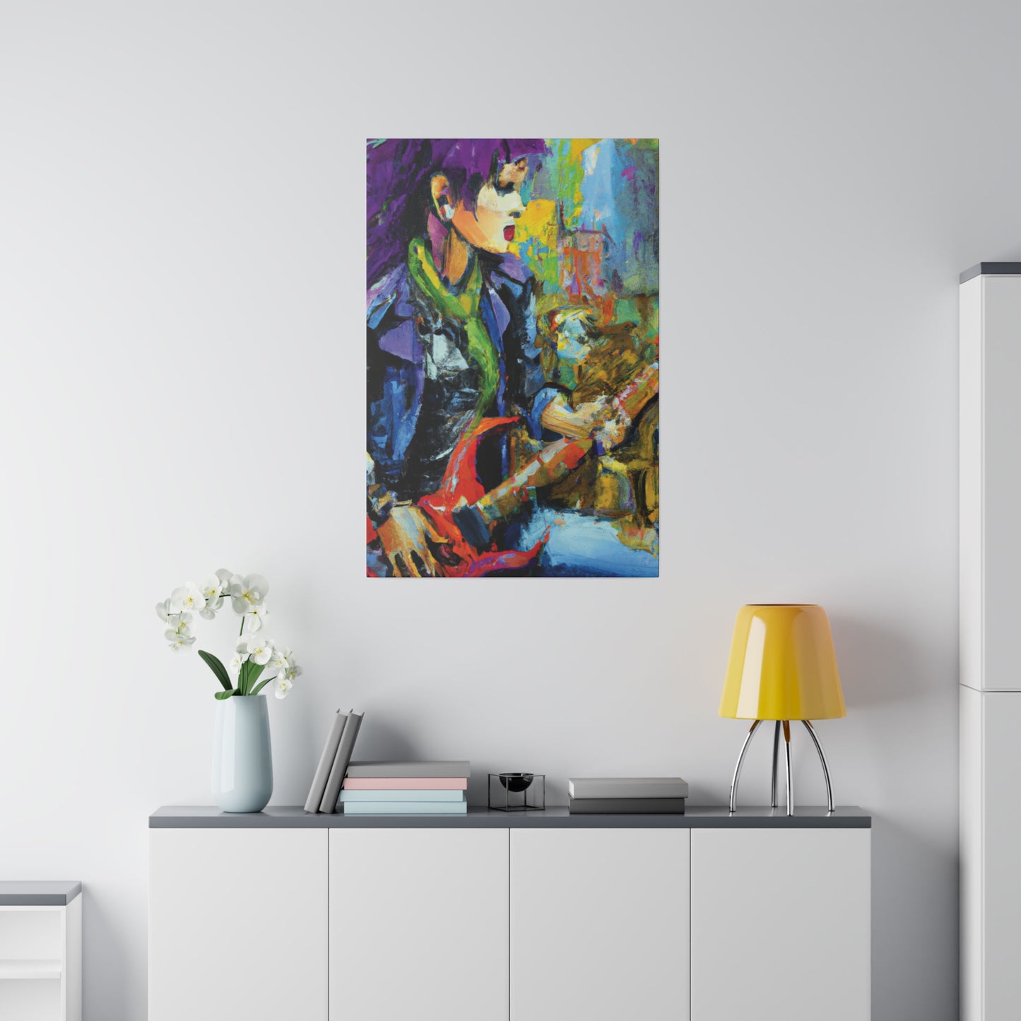 2047V - Rockstar Oil Painting Style Print | Poster | Home Decor | Wall Art | Music Art | Canvas