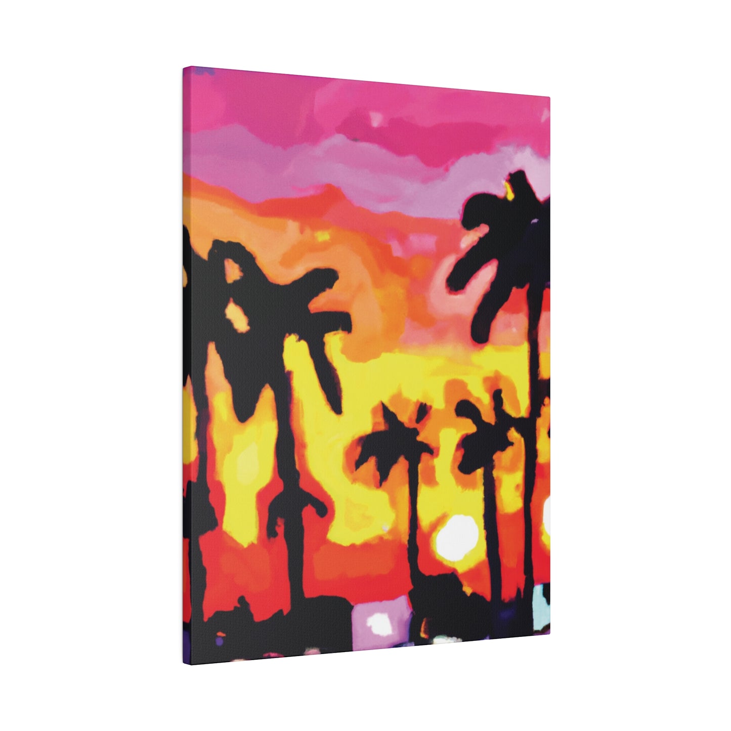 7893K - Miami Beach Sunset Painting Print | Miami | Beach | Sunset | Poster | Home Decor | Wall Art | Canvas