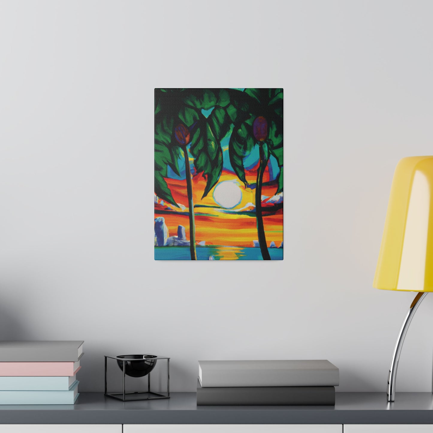 7643V - Miami Beach Sunset Painting Print | Miami | Beach | Sunset | Poster | Home Decor | Wall Art | Canvas